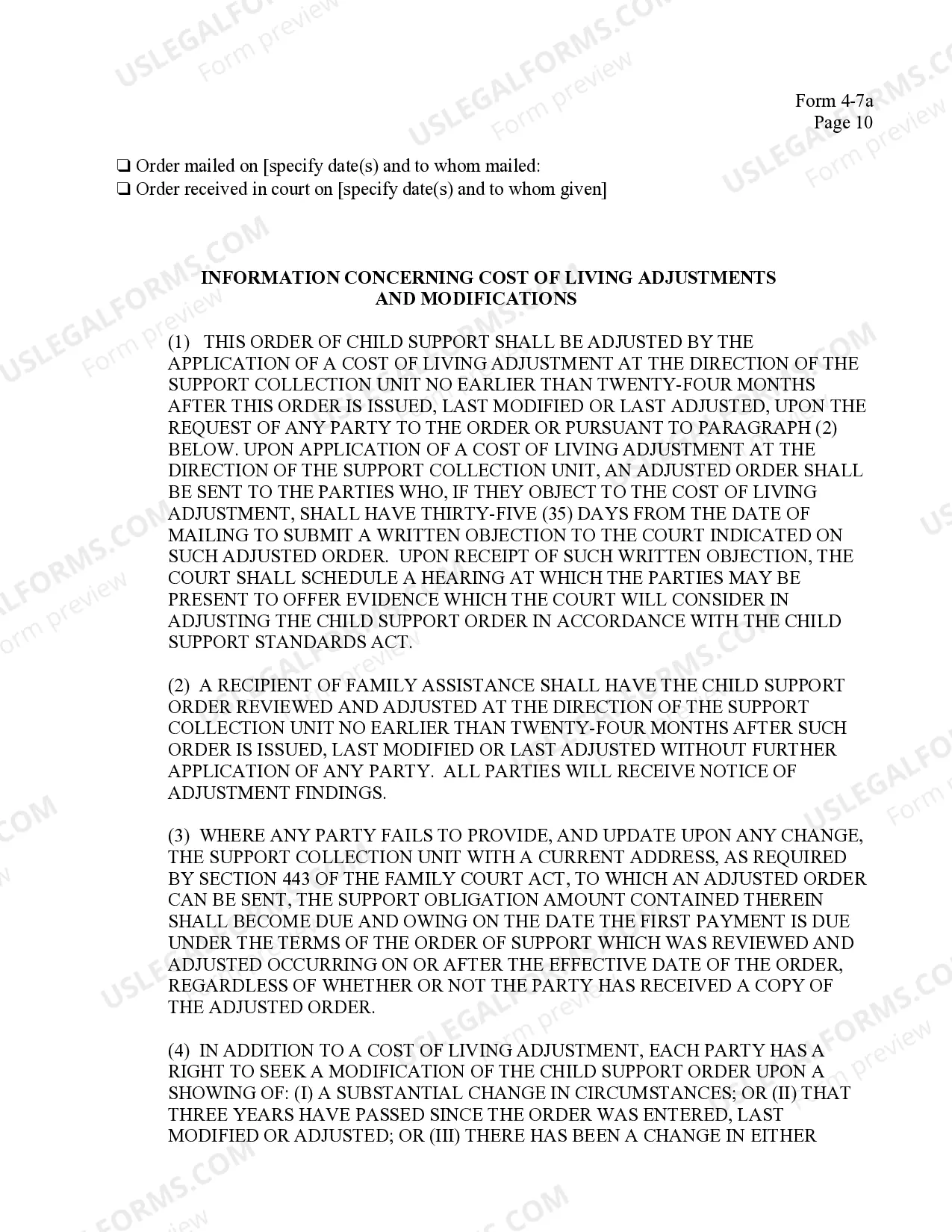 Preview Order After Filing of Objections