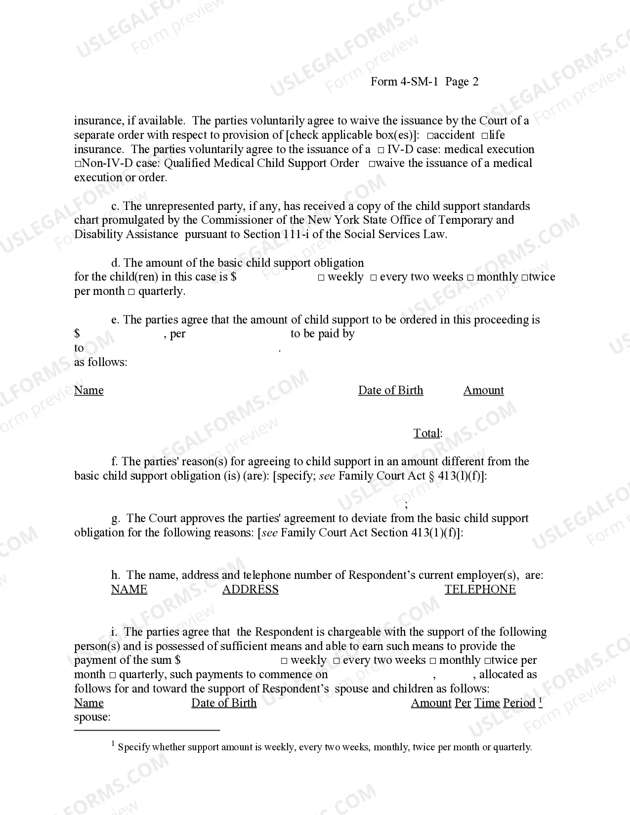 Preview Stipulation for Child Support - 9-99