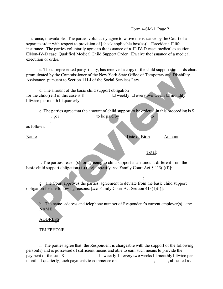 page 1 Stipulation for Child Support preview