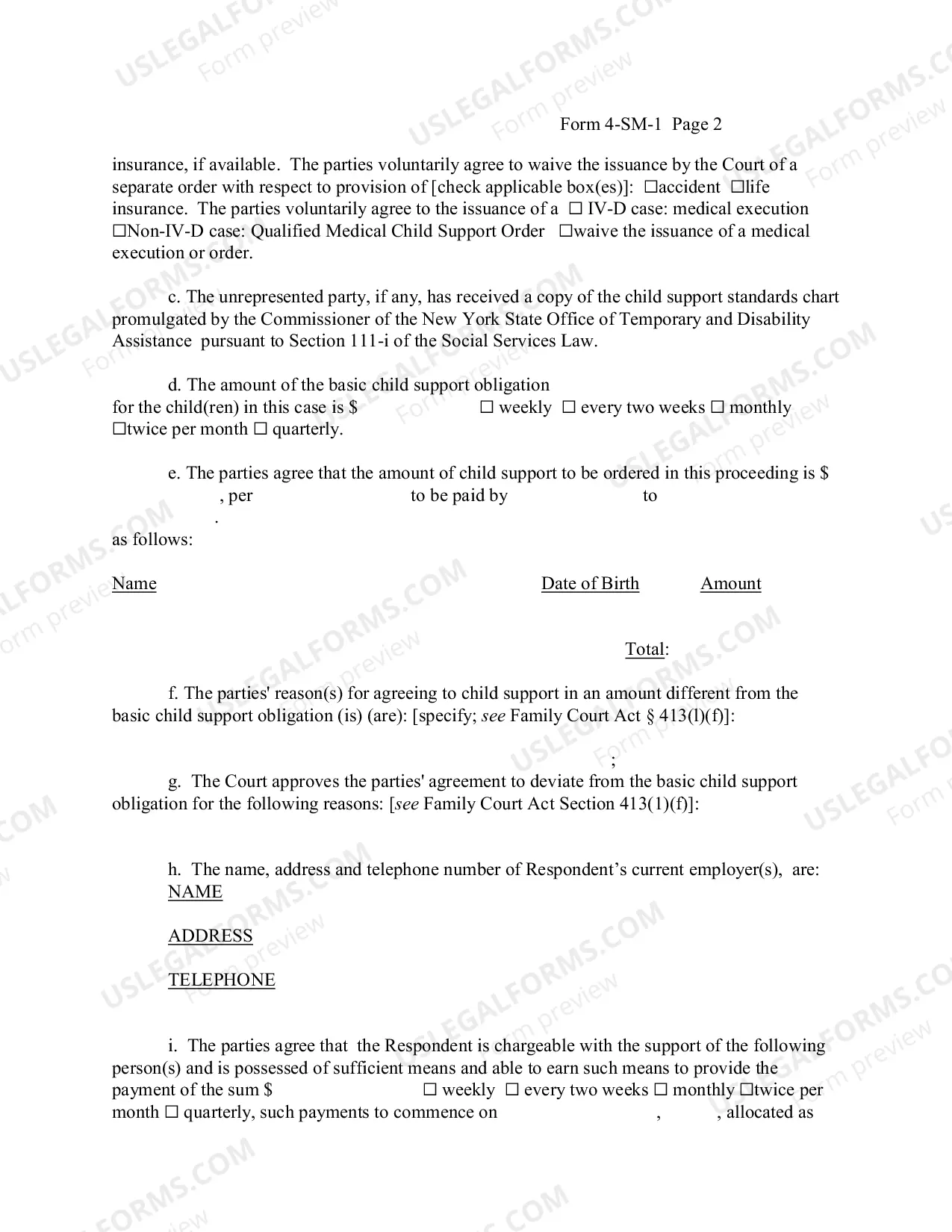Preview Stipulation For Child Support