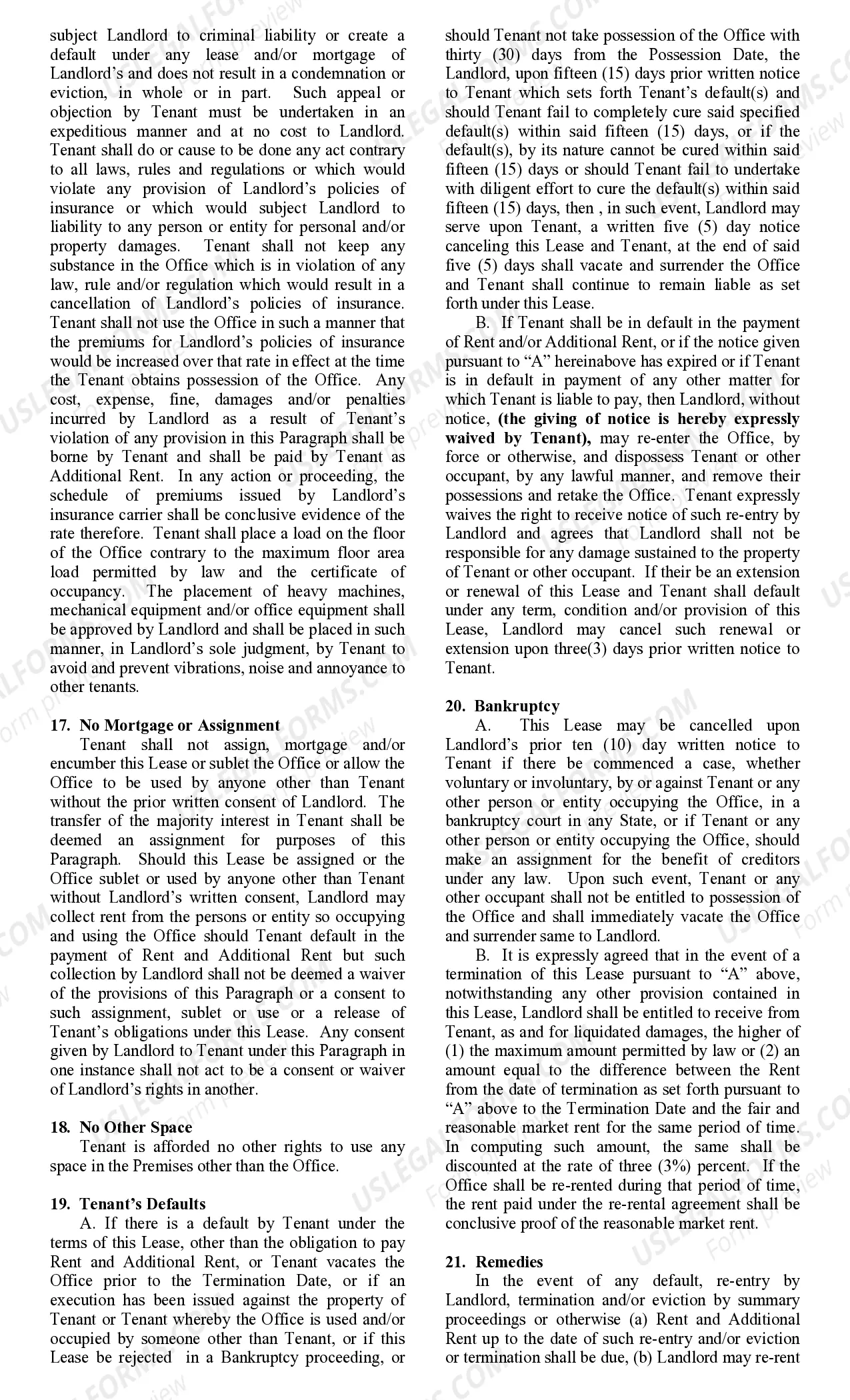 Preview Office Lease