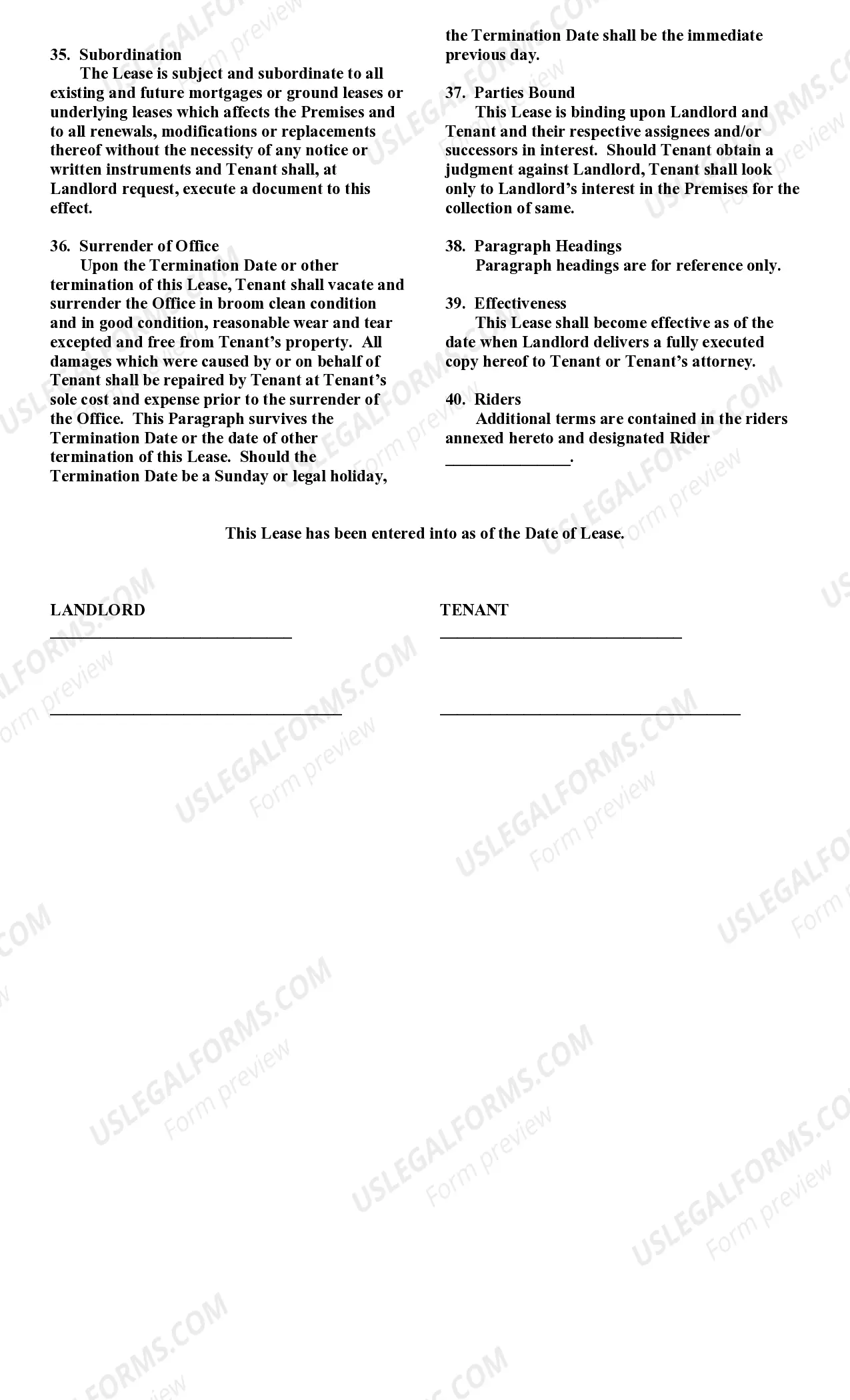 Preview Office Lease