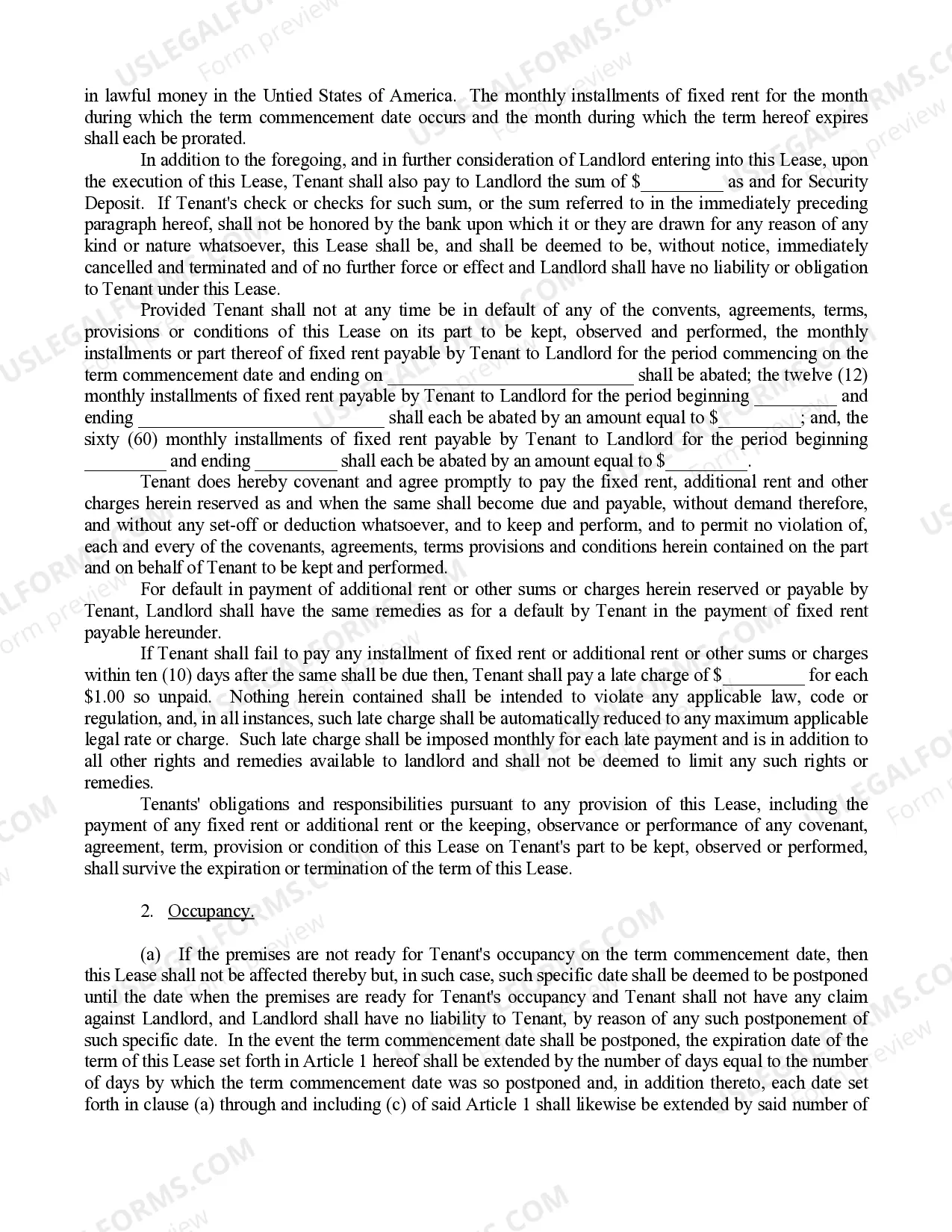 Preview New york Store Lease Agreement