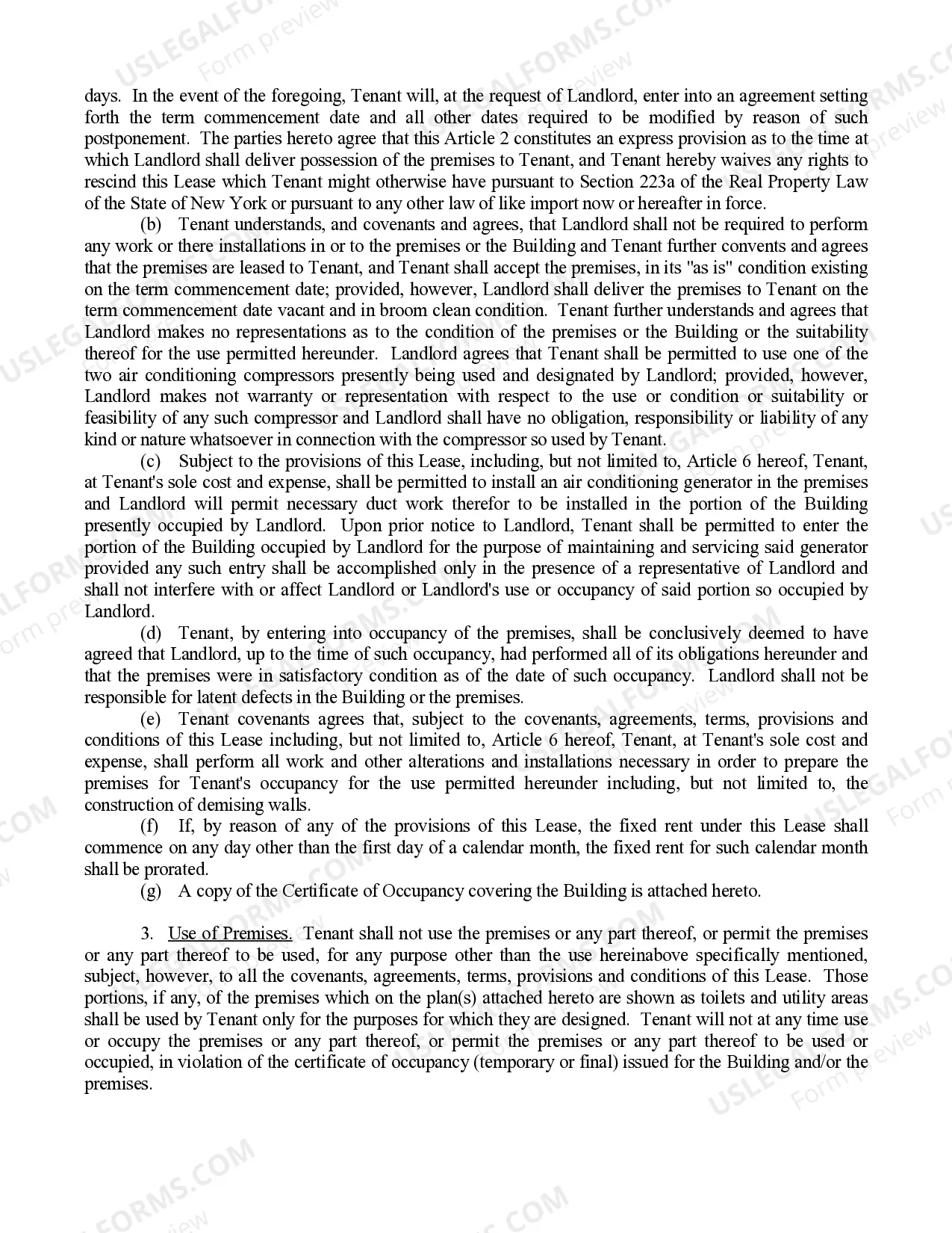 Preview New york Store Lease Agreement