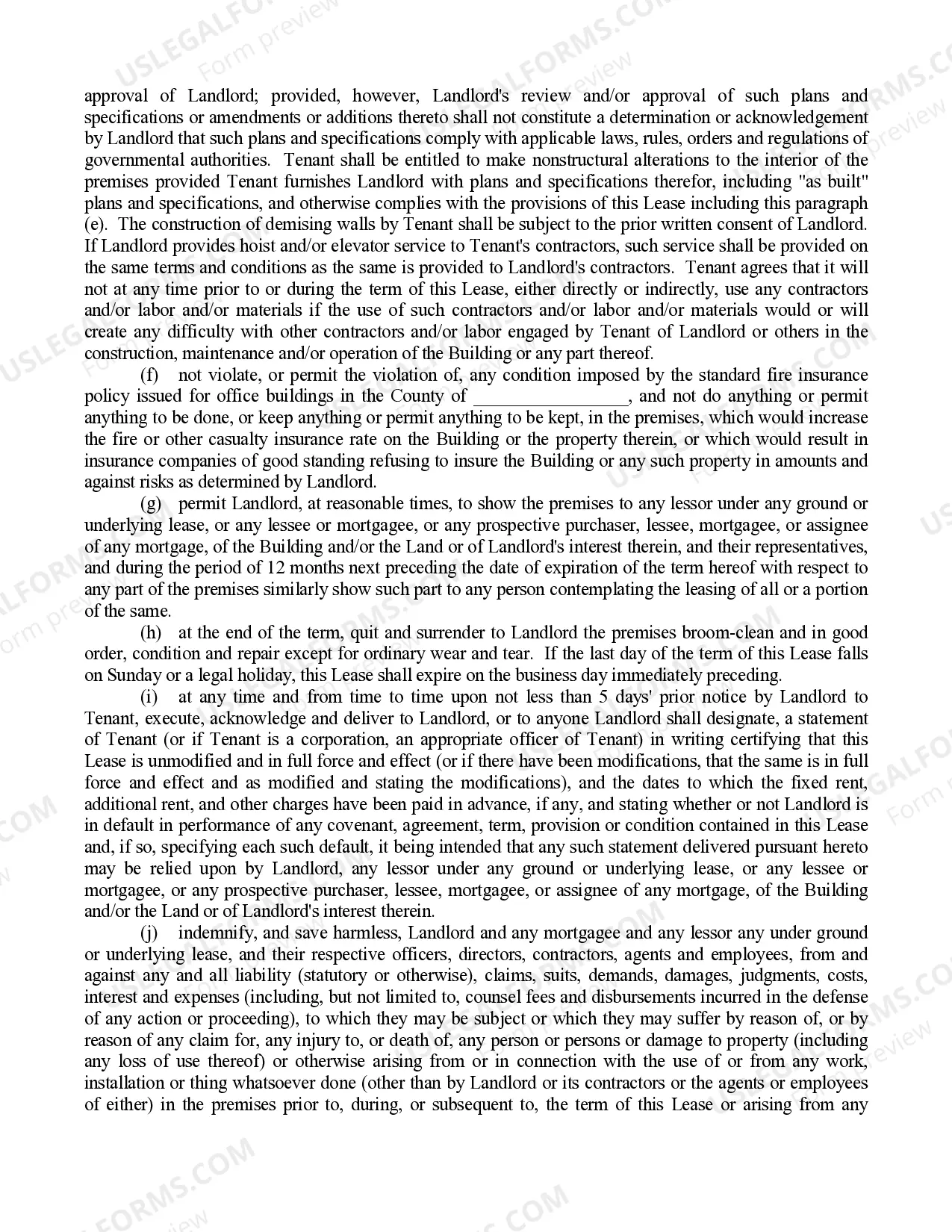 Preview New york Store Lease Agreement