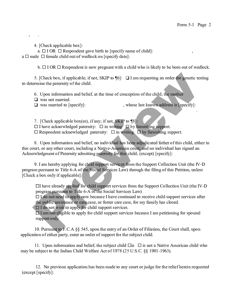 page 1 Paternity Petition - Parent preview