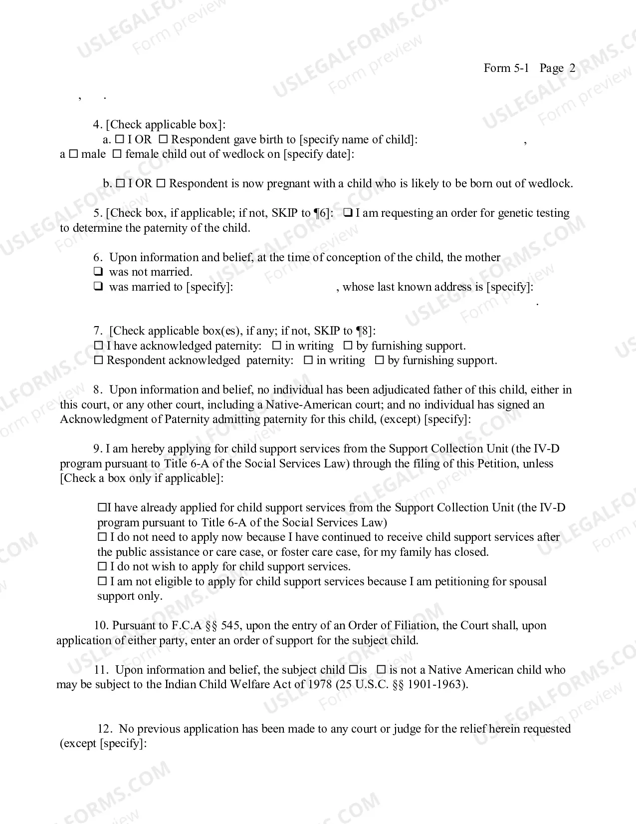 Preview Paternity Petition (Individual)