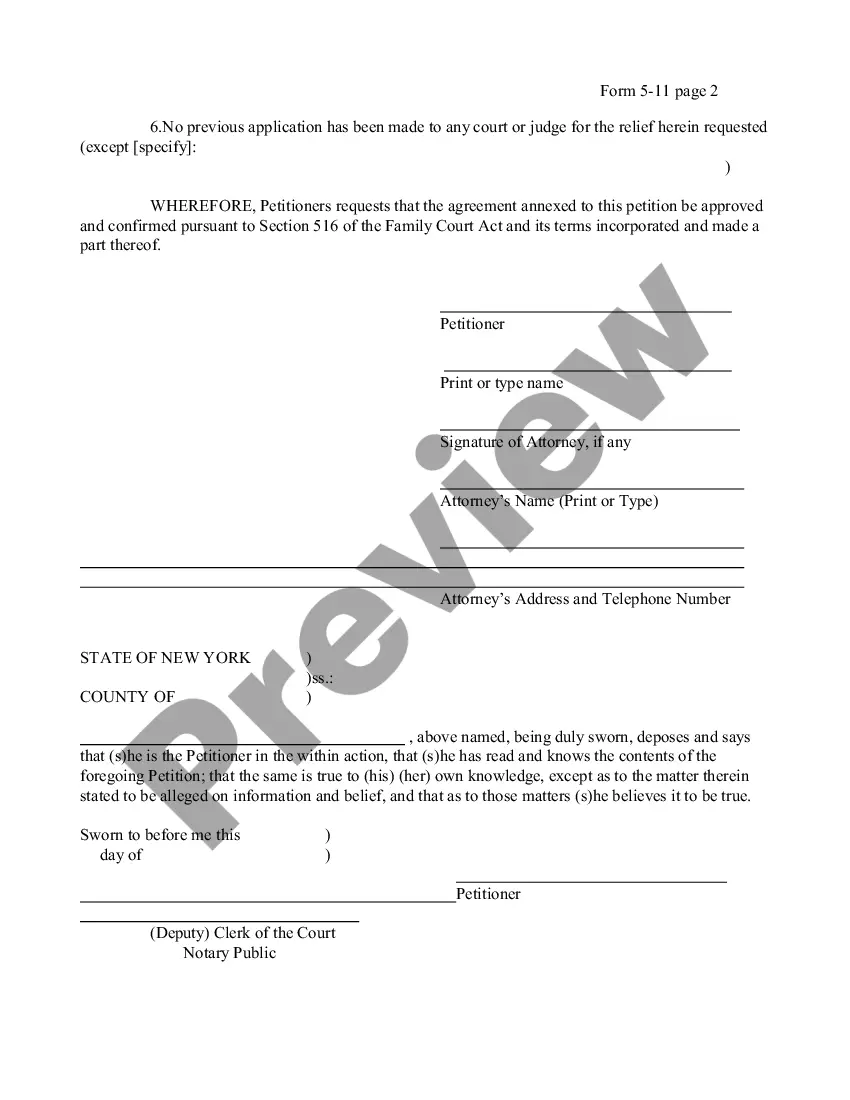 Preview Petition - Approval of Agreement
