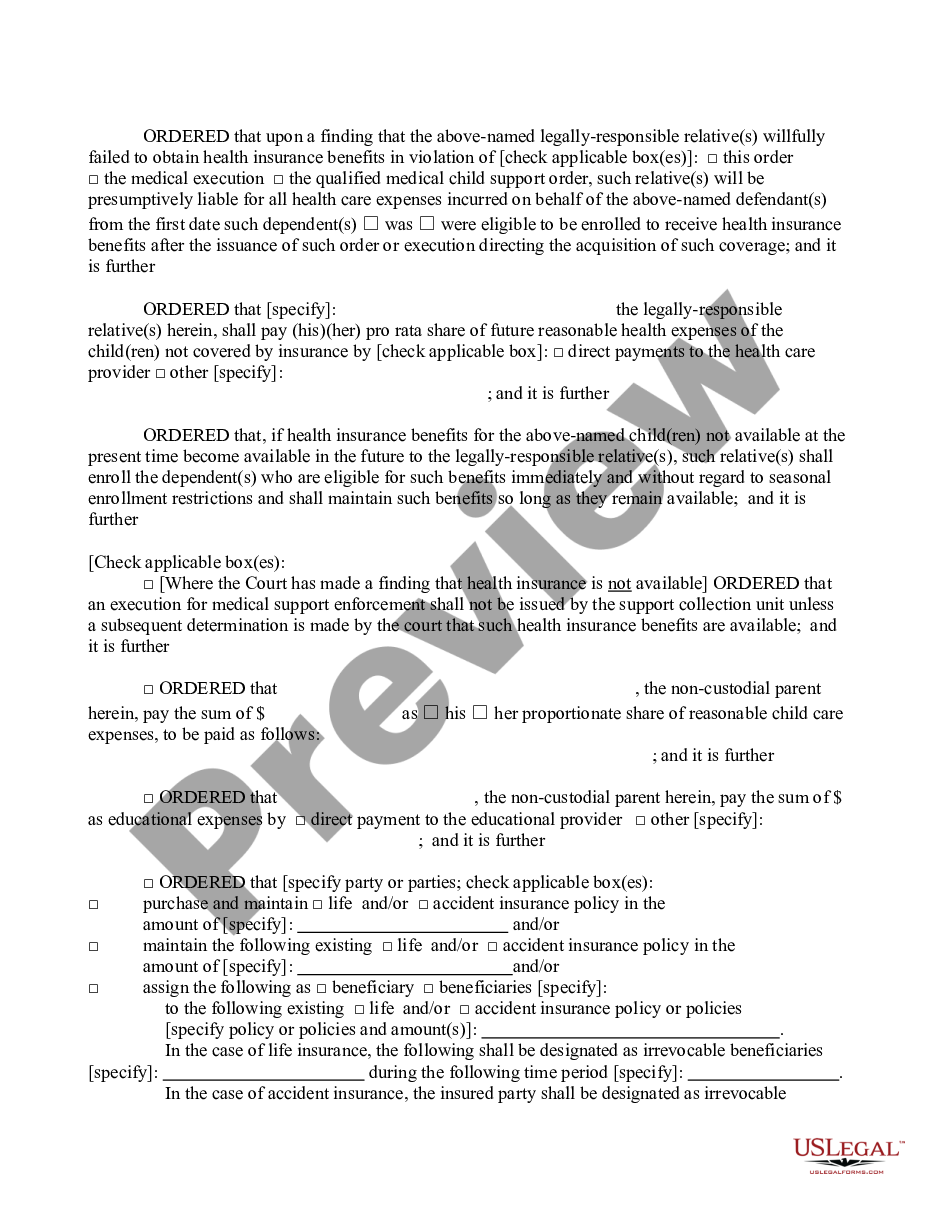 page 4 Temporary Order of Support on Default - Paternity preview