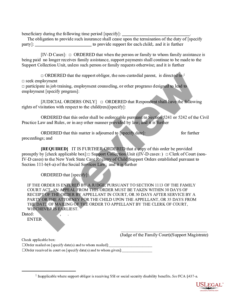 page 5 Temporary Order of Support on Default - Paternity preview