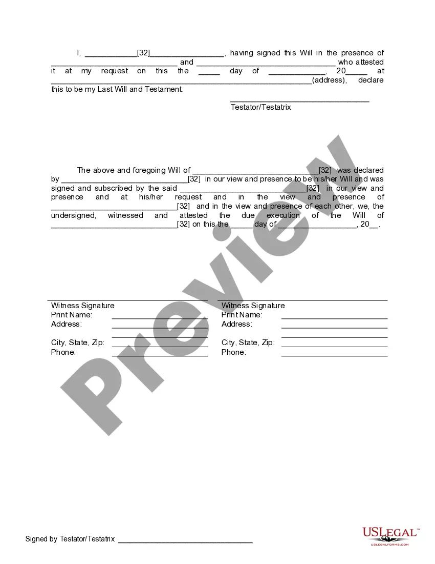 Preview Mutual Wills containing Last Will and Testaments for Man and Woman living together not Married with No Children