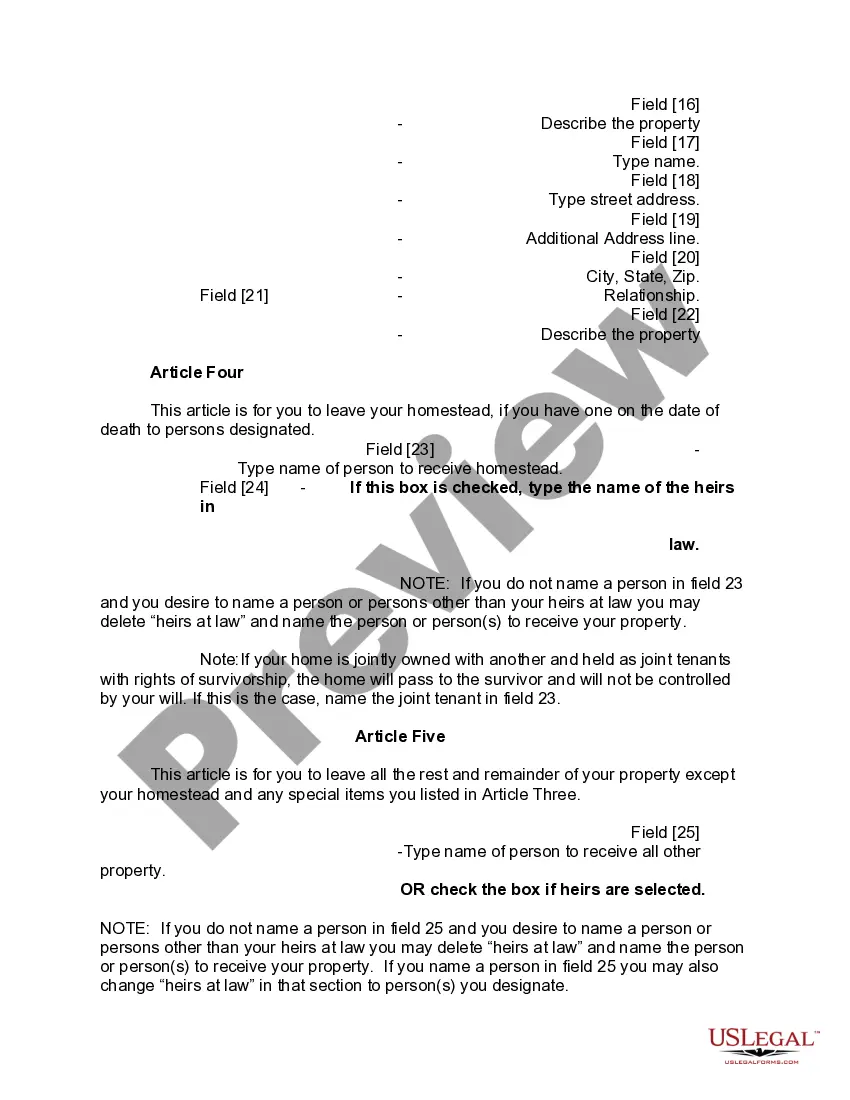 Preview Mutual Wills containing Last Will and Testaments for Man and Woman living together not Married with No Children