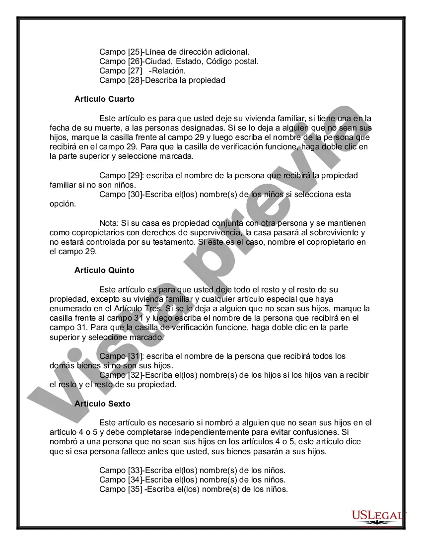 Preview Testamentos Mutuos o Últimas Voluntades y Testamentos para Personas Solteras que conviven con Hijos Menores