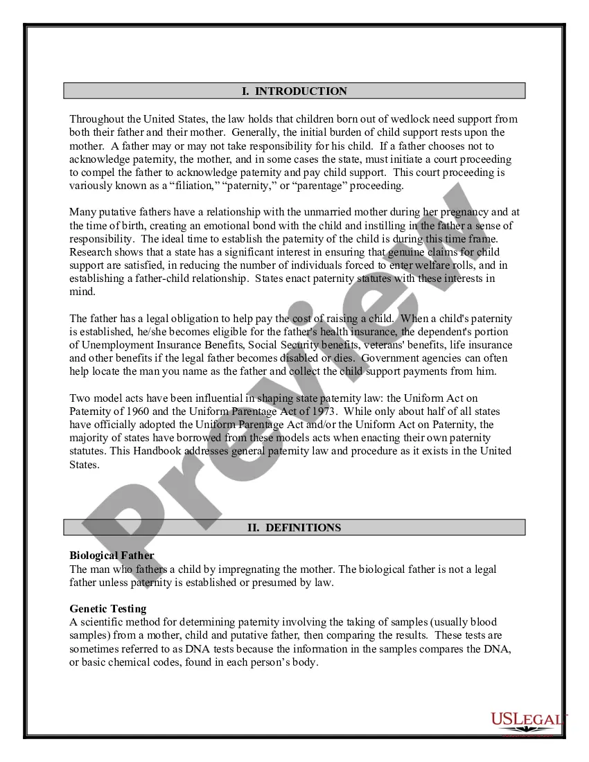 Get Paternity Law and Procedure Handbook Preview Paternity Law and Procedure Handbook