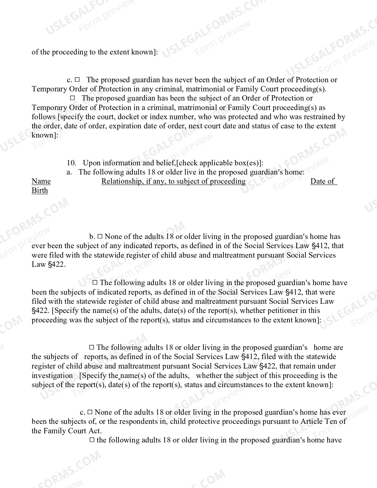 Preview Petition By Person Over 14 For Appointment of Guardian of Person Or Permanent Guardian