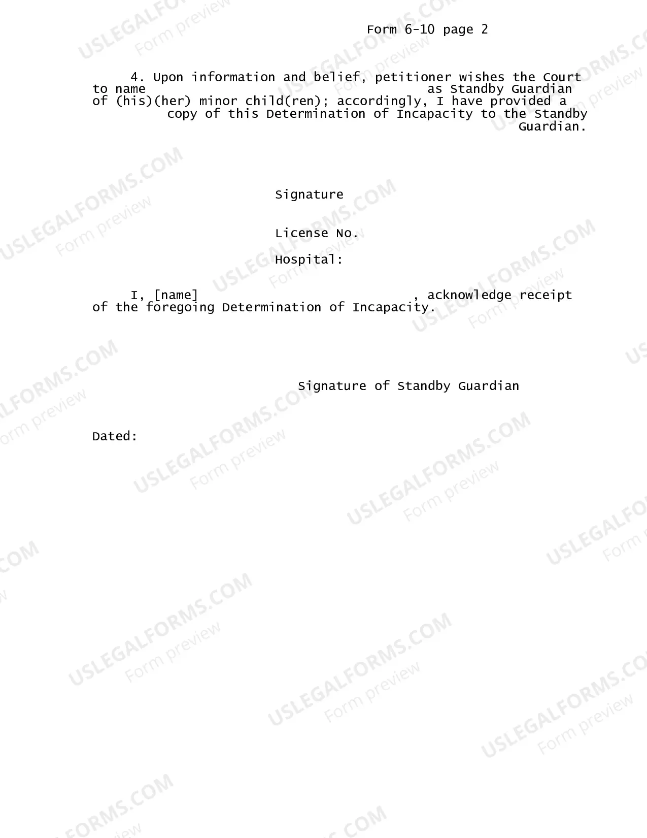 Preview Determination of Incapacity