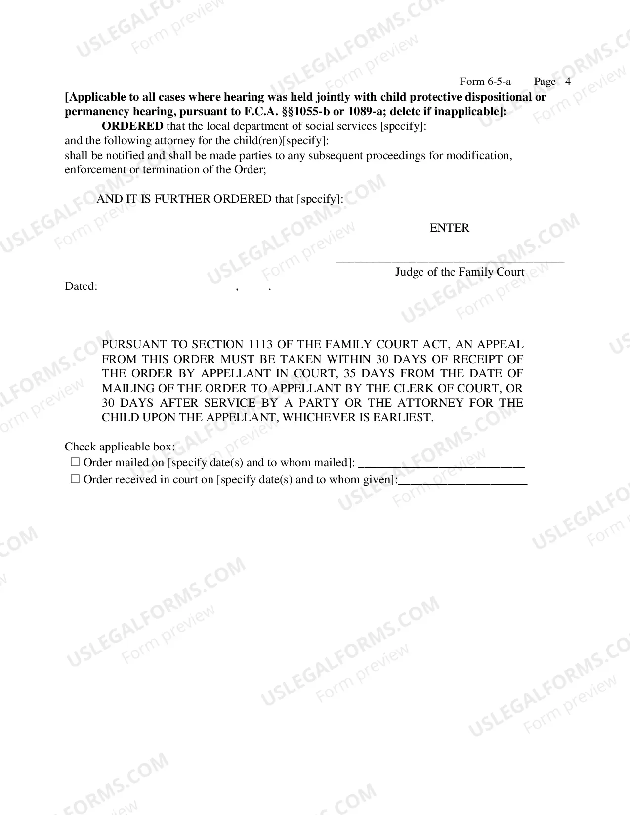 Preview Order Appointing Kinship Guardian And-Or Permanent Guardian