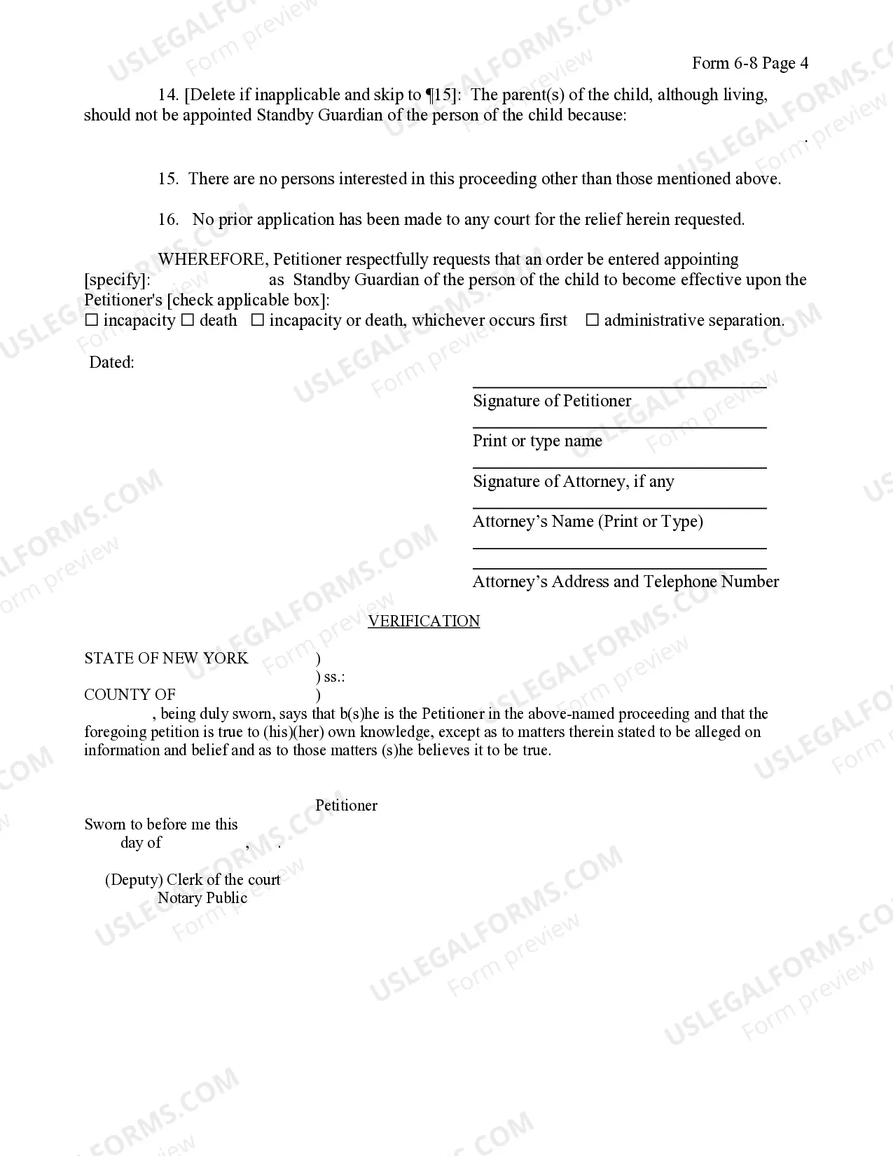 Preview Petition Appointment of Standby Guardian