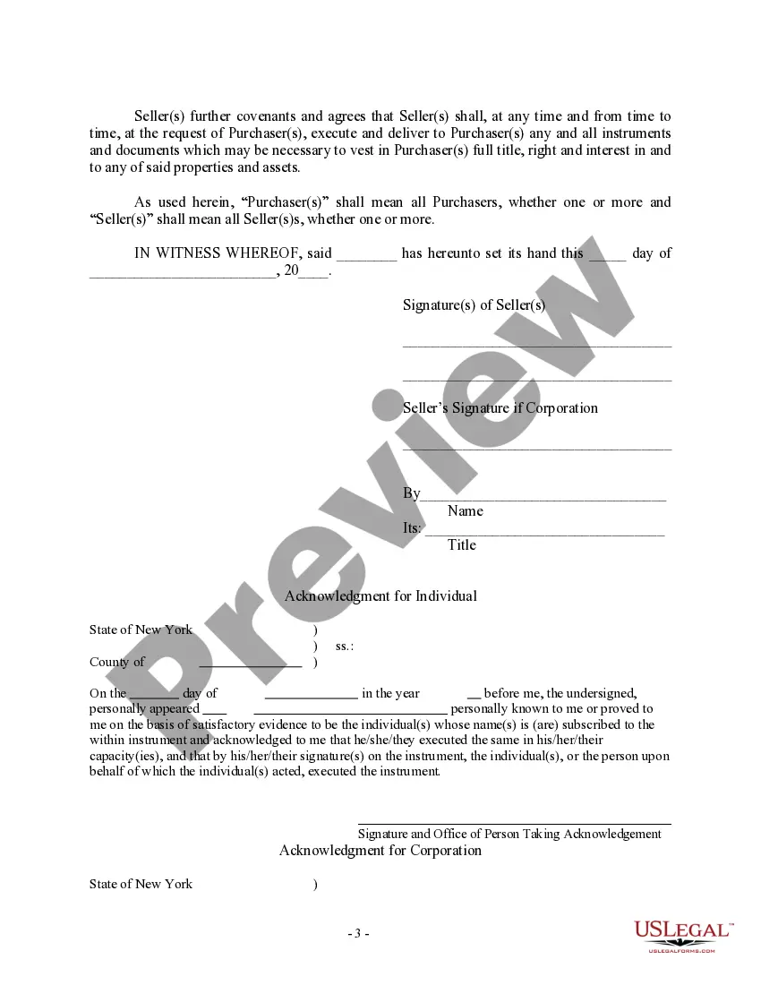 Get Bill of Sale in Connection with Sale of Business by Individual or Corporate Seller Preview Bill of Sale in Connection with Sale of Business by Individual or Corporate Seller