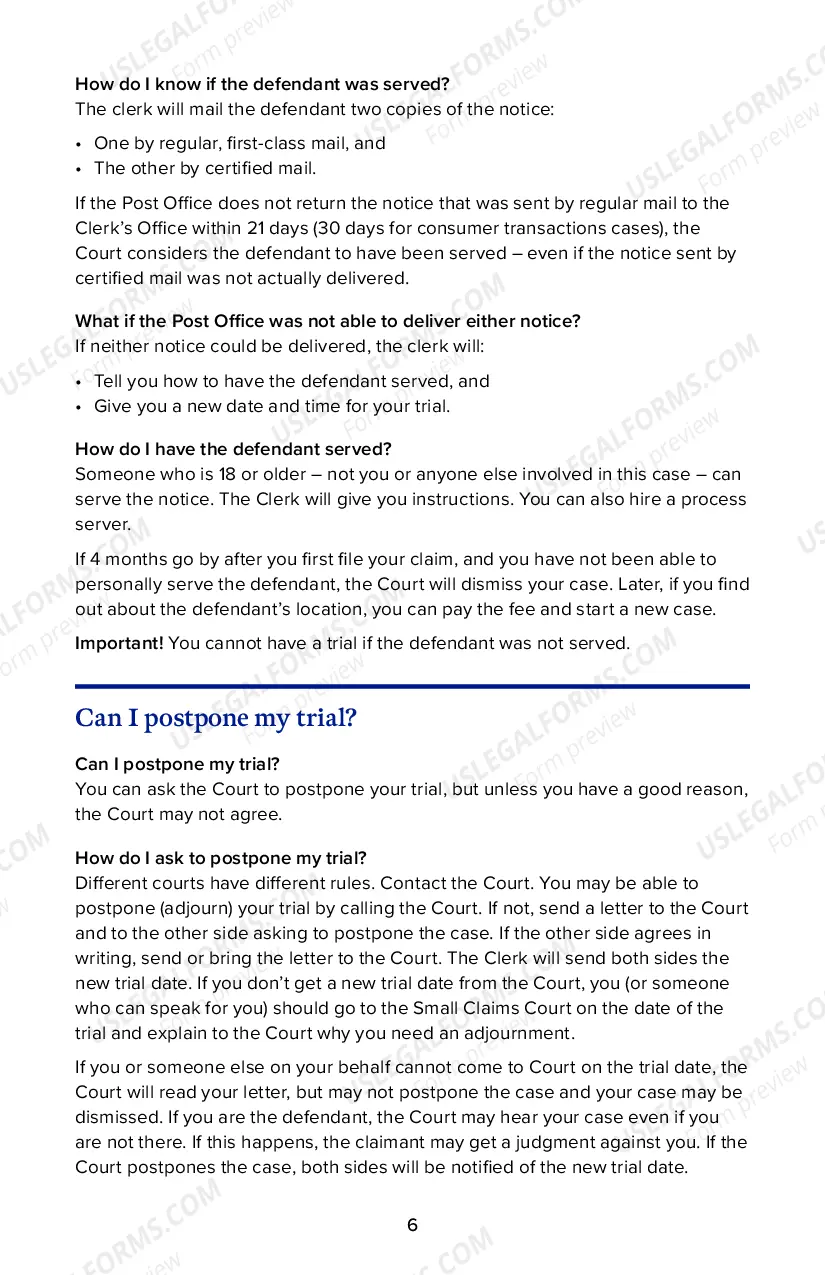 Preview Instructional Guide to Small Claims