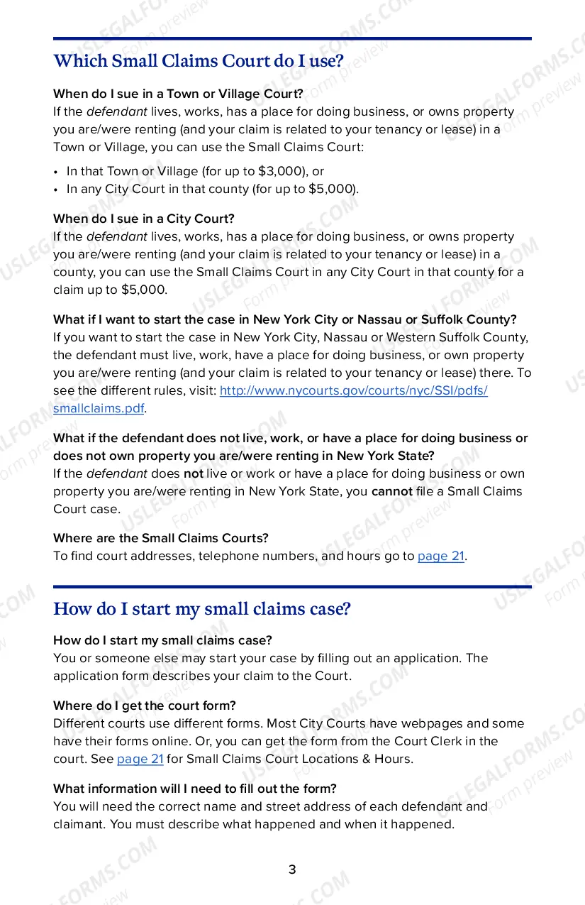 Preview Instructional Guide to Small Claims