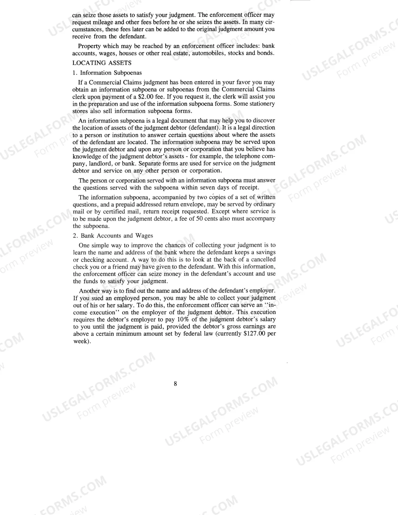 Preview Instructional Guide to Commercial Claims