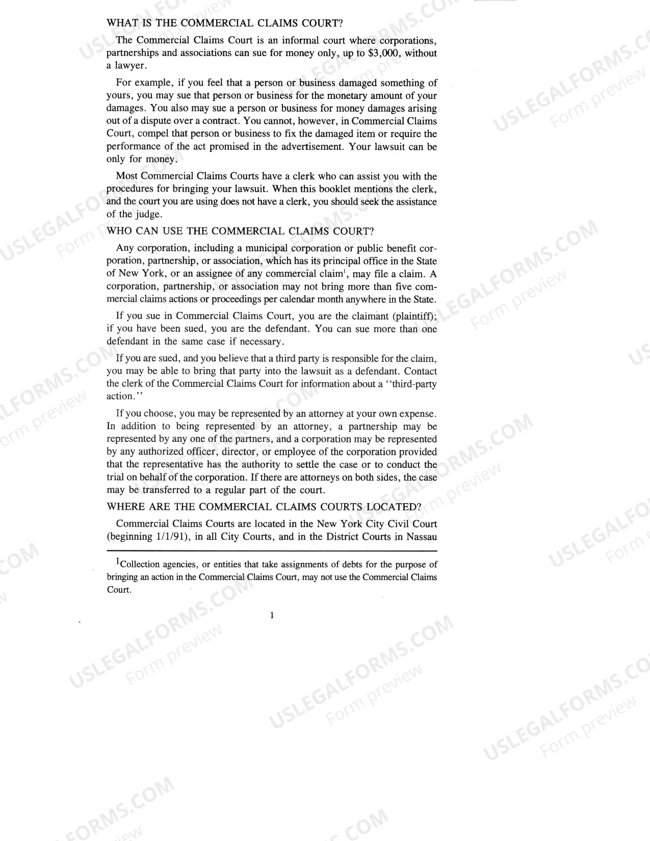 Preview Instructional Guide to Commercial Claims