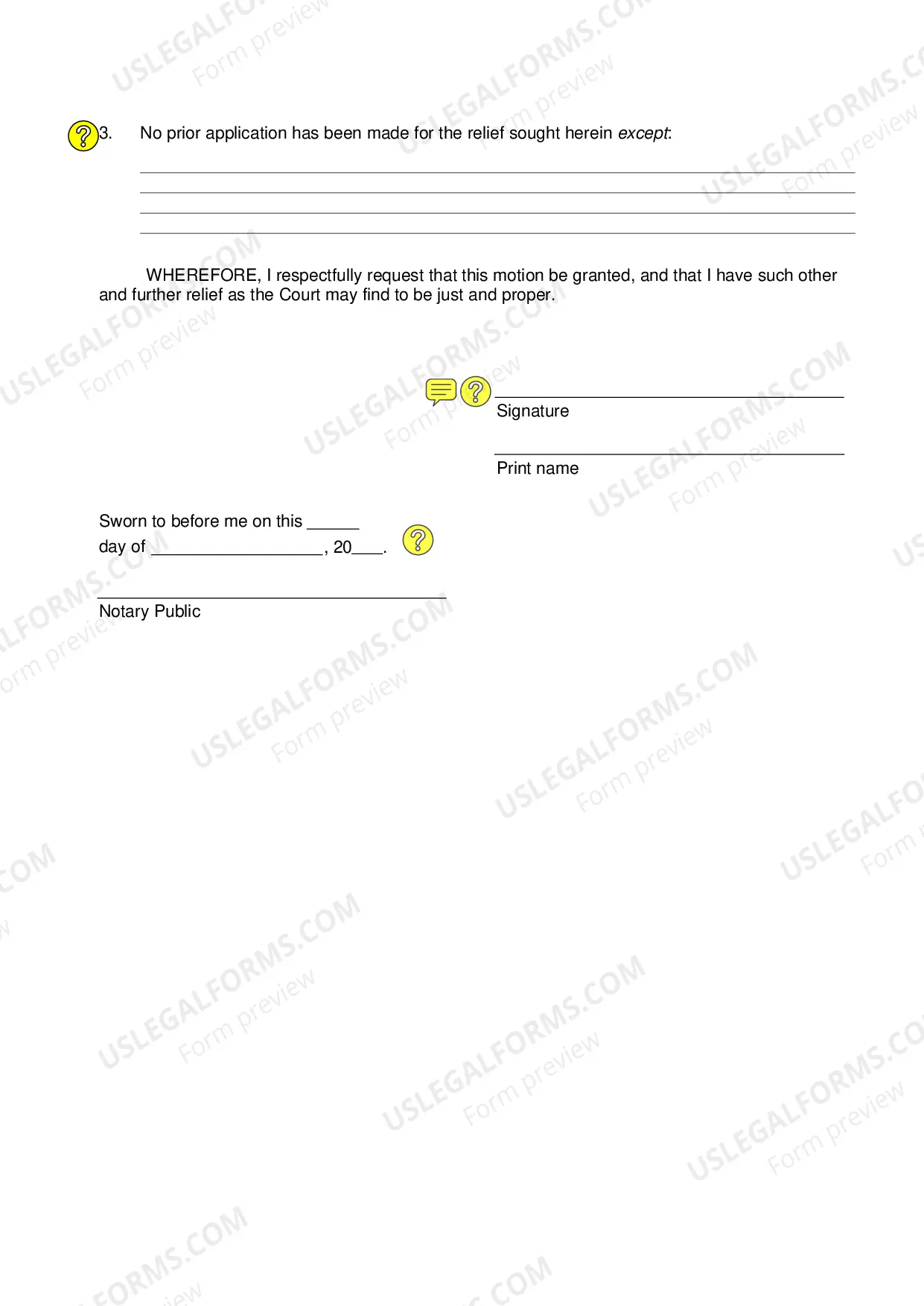 Preview Affidavit in Support