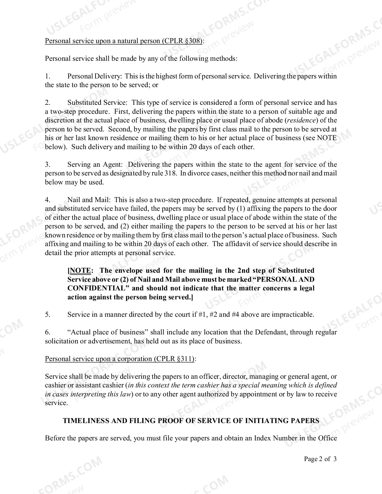 Preview How to Serve Papers When Commencing an Action or Special Proceeding