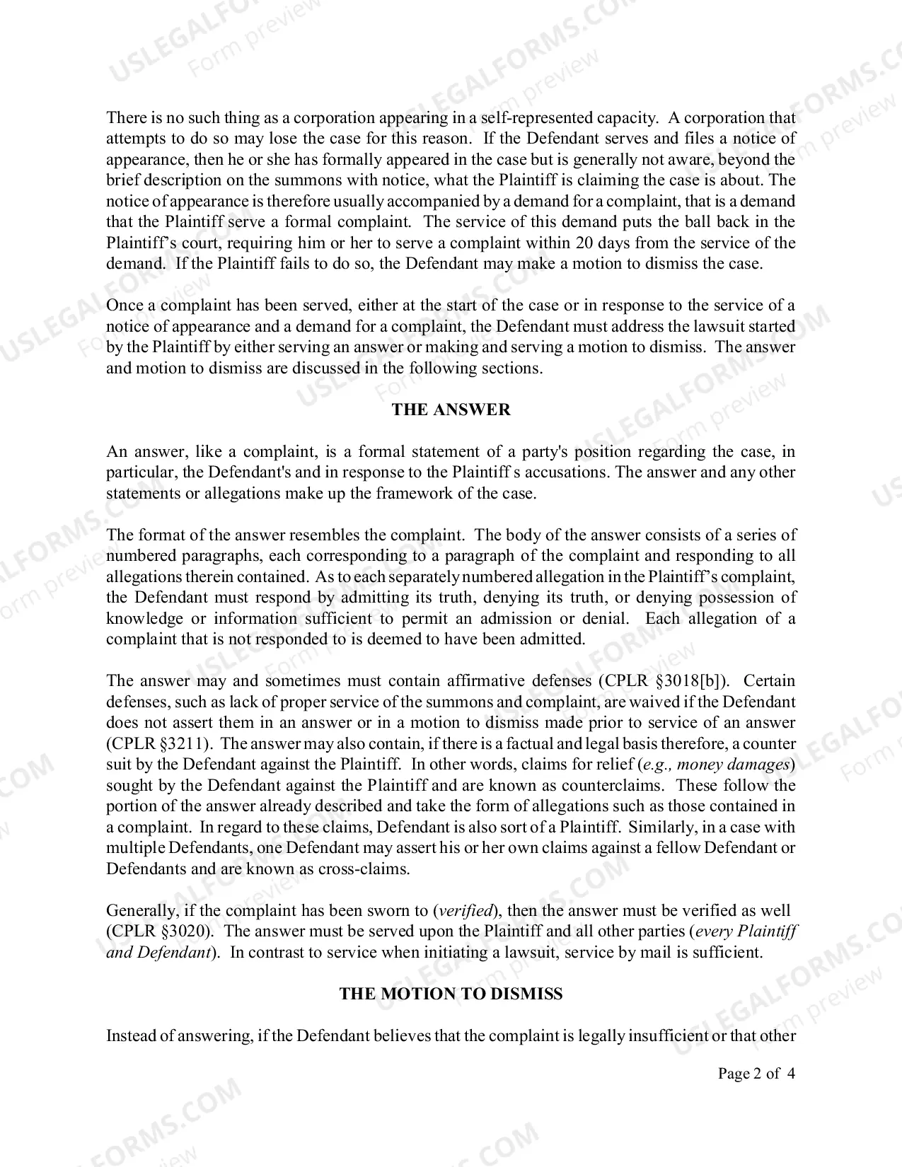 Preview How to Respond to a Complaint/Motion for Dismissal