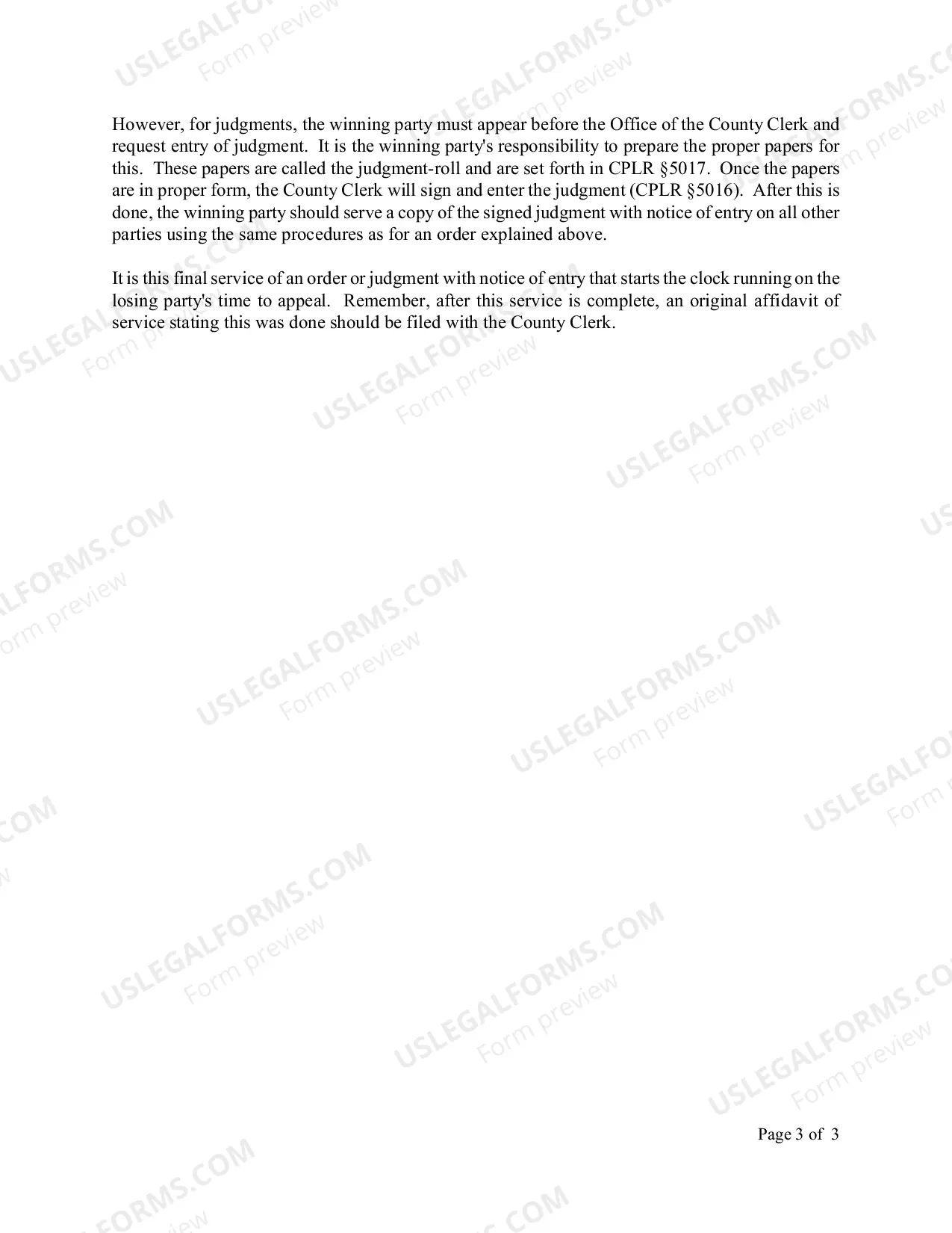 Preview Court Order Procedures