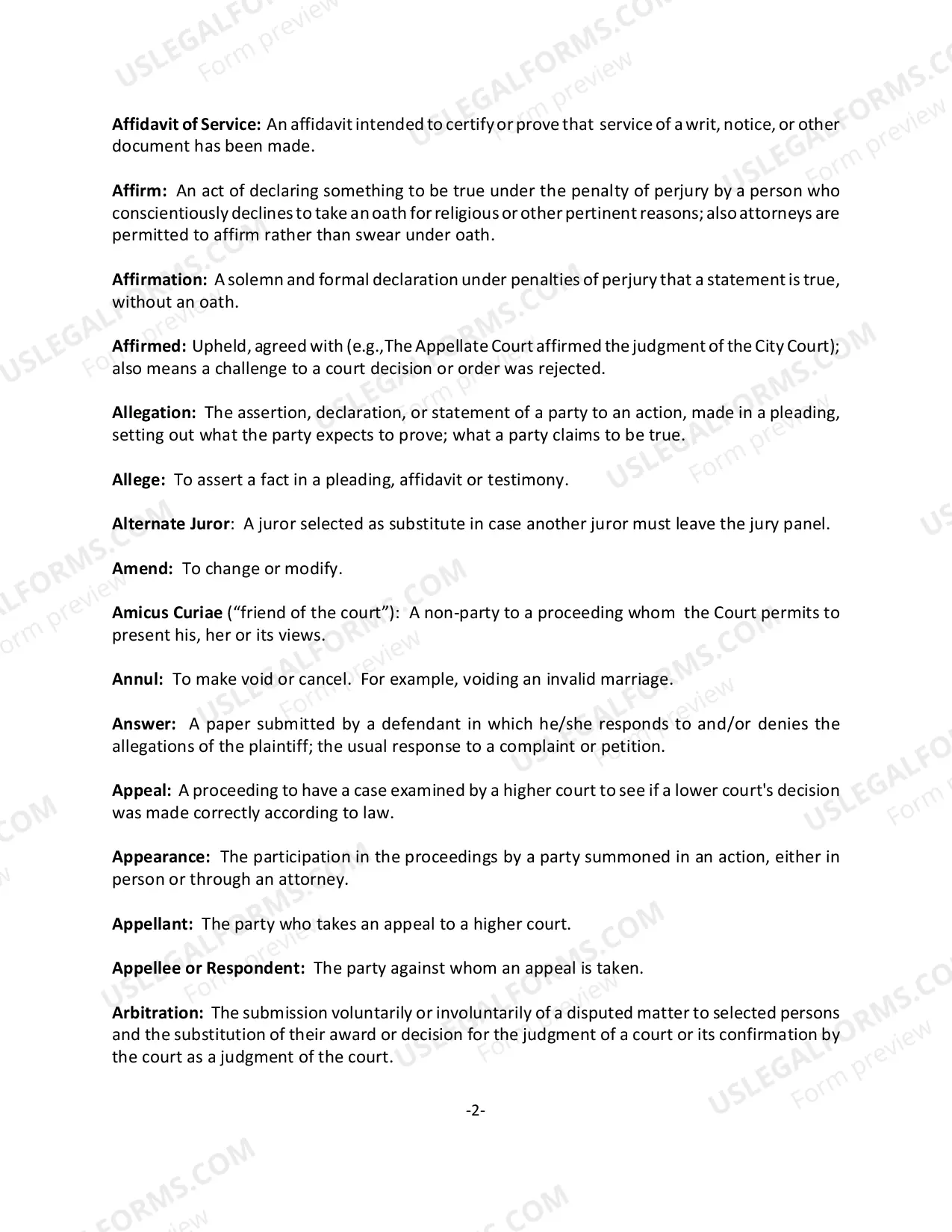Preview Common Legal Terms