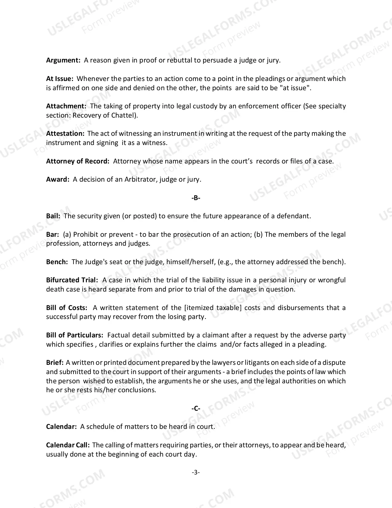 Preview Common Legal Terms