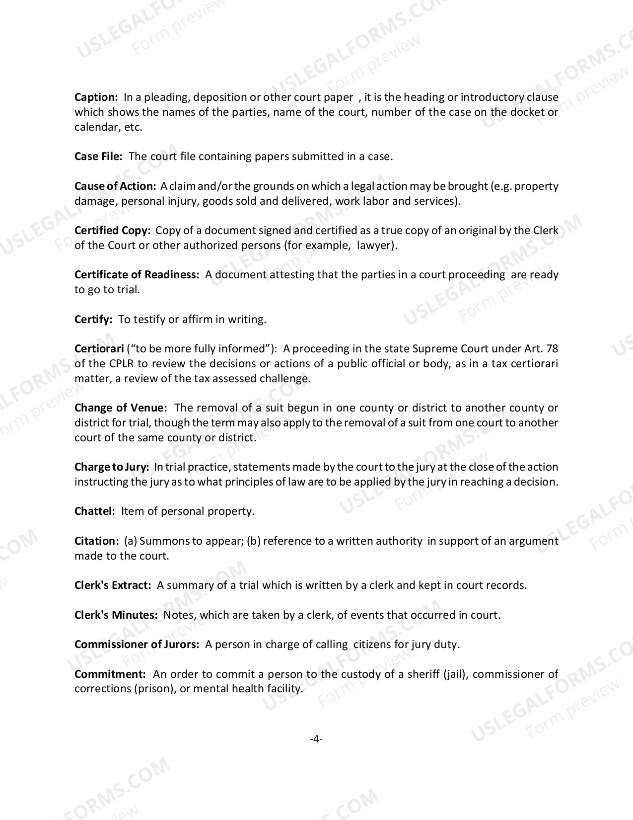 Preview Common Legal Terms