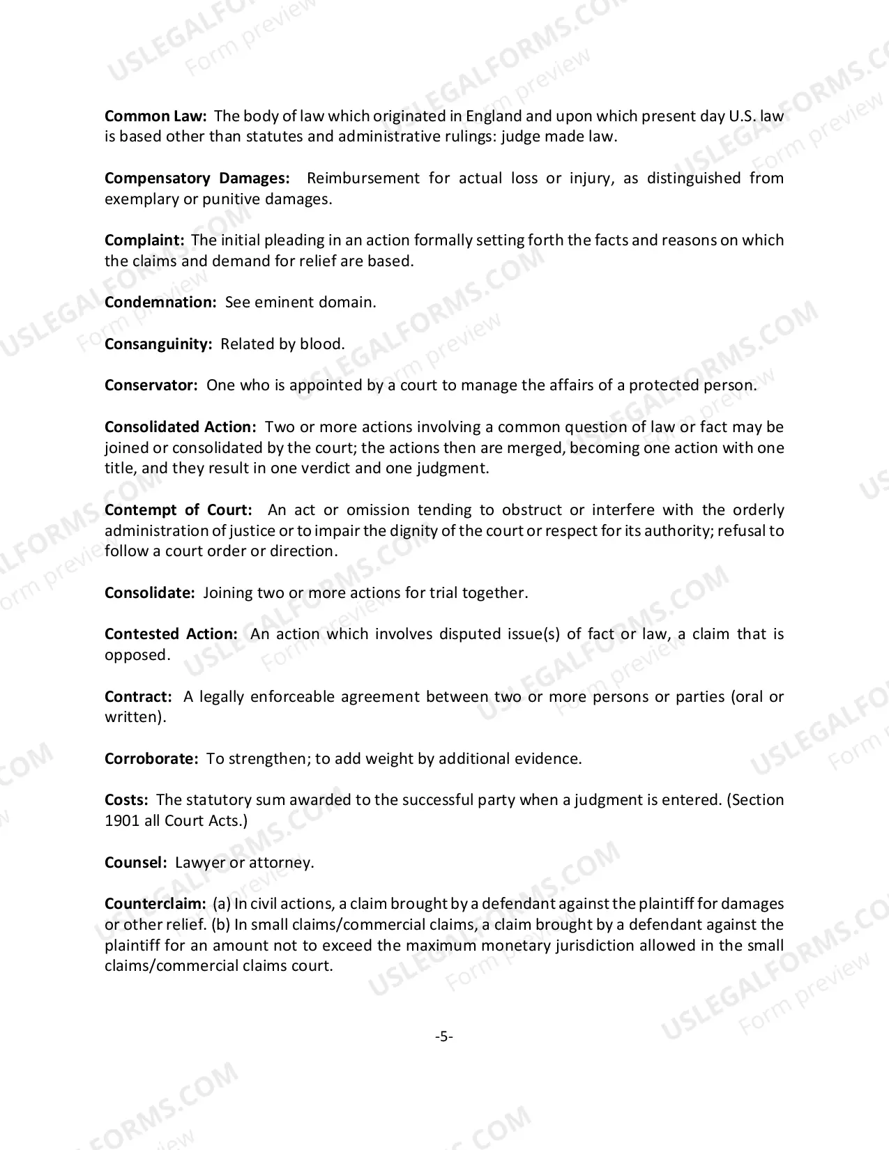 Preview Common Legal Terms