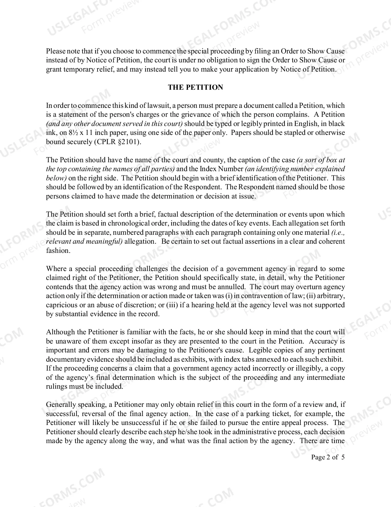Preview How to Commence a Special Proceeding