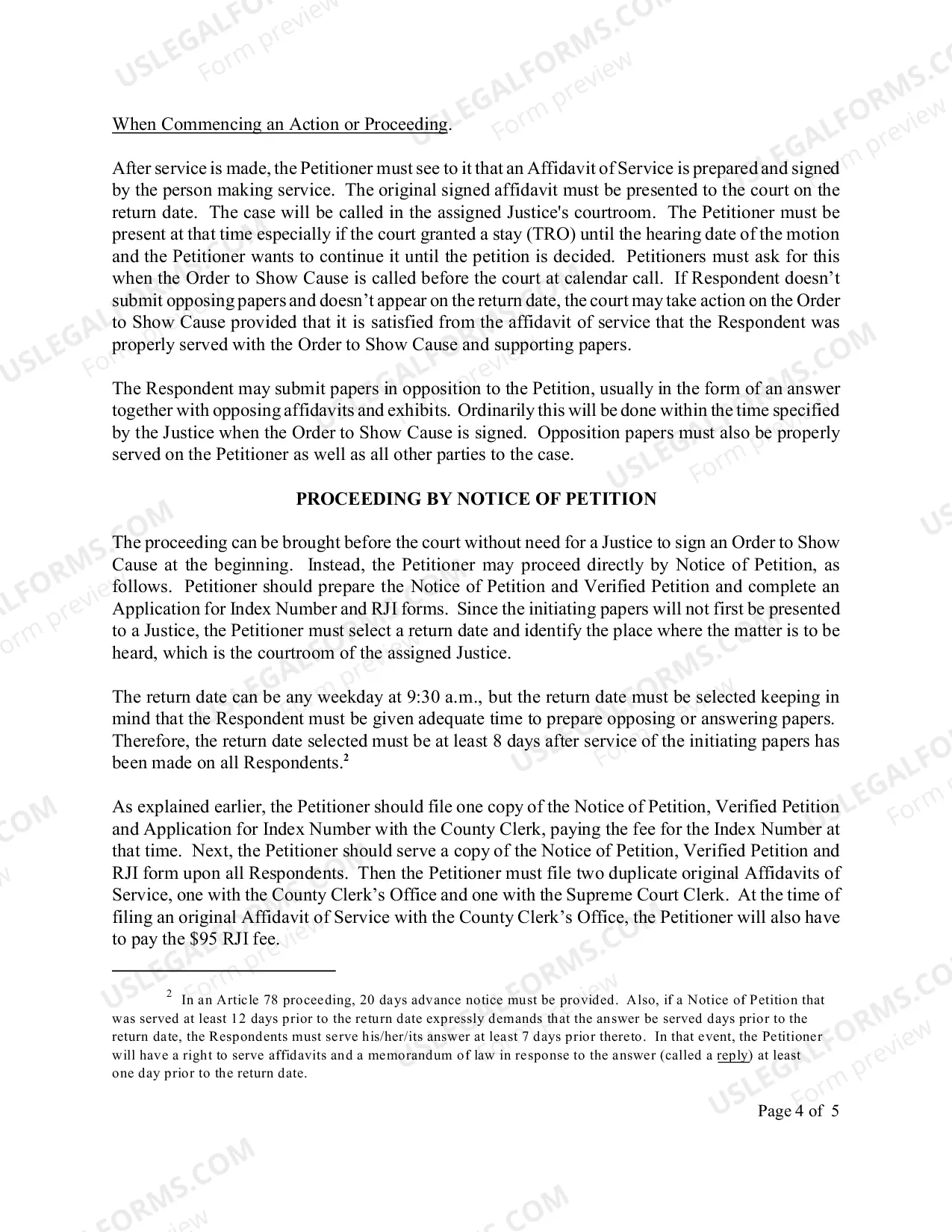 Preview How to Commence a Special Proceeding