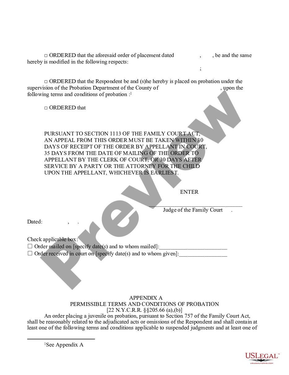 form Order on Petition to Terminate Placement preview