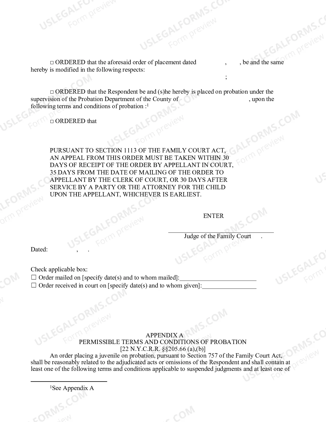 Preview Order On Petition To Terminate Placement