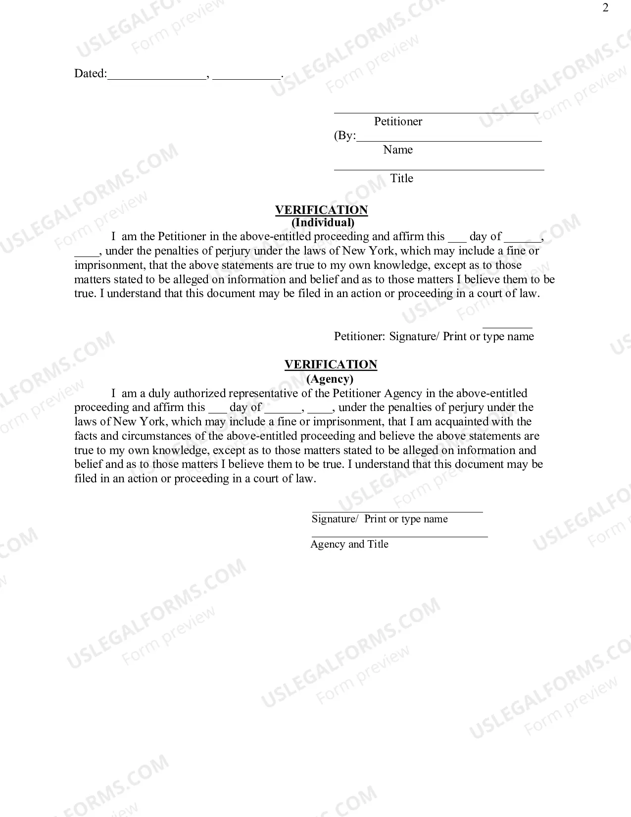 Preview Petition (Discontinuance of Treatment)