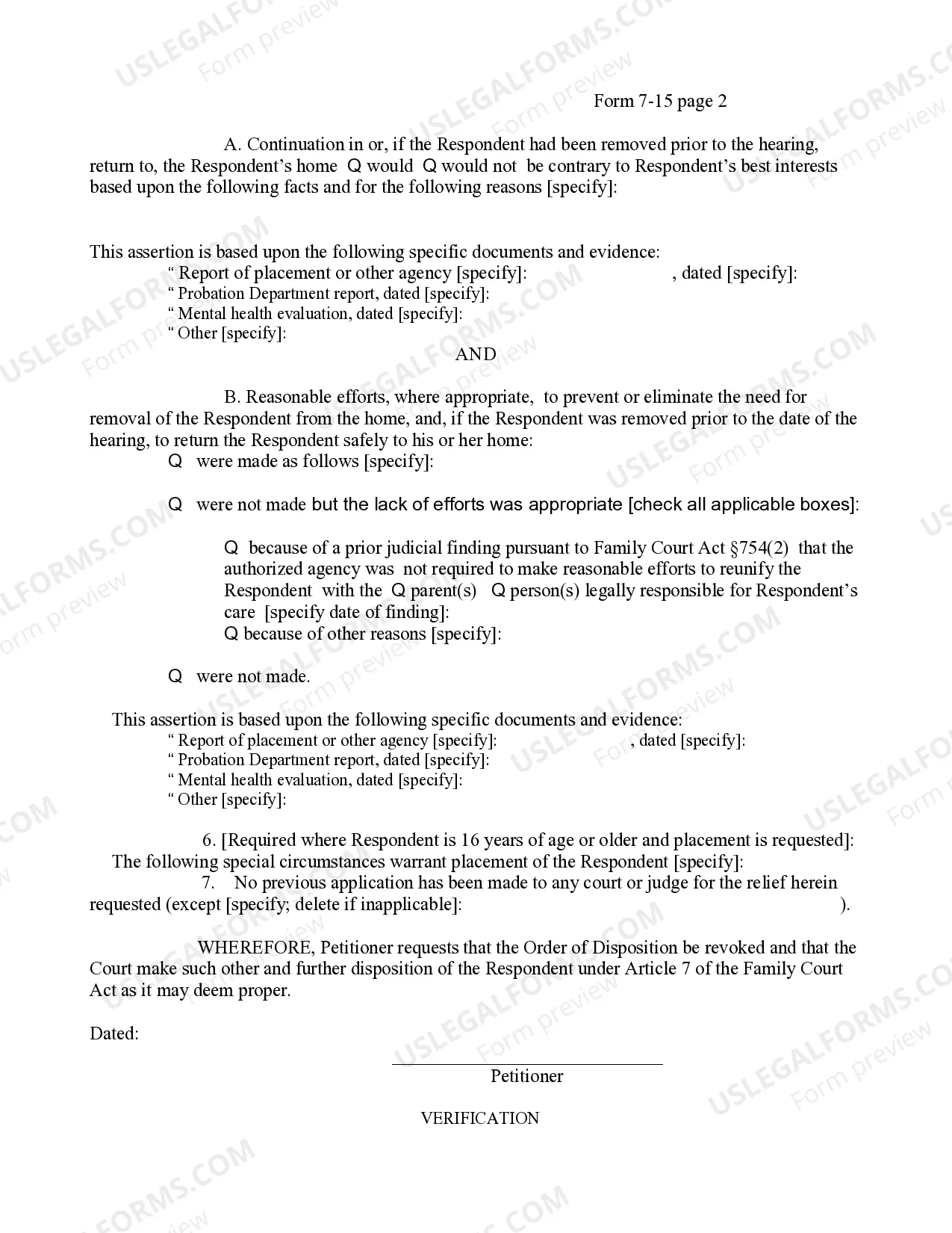 Preview Petition Violation of Order of Disposition