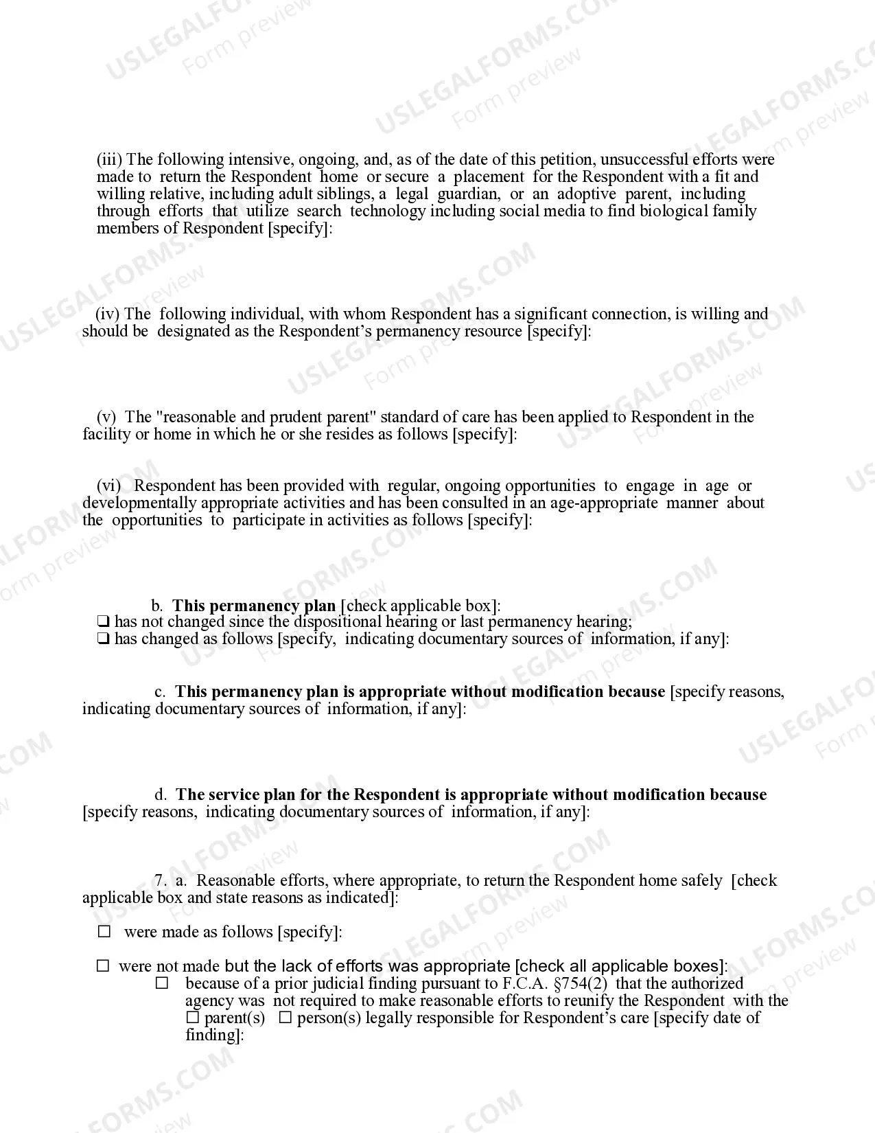 Preview Petition (Extension of Placement And Permanency Hearing)