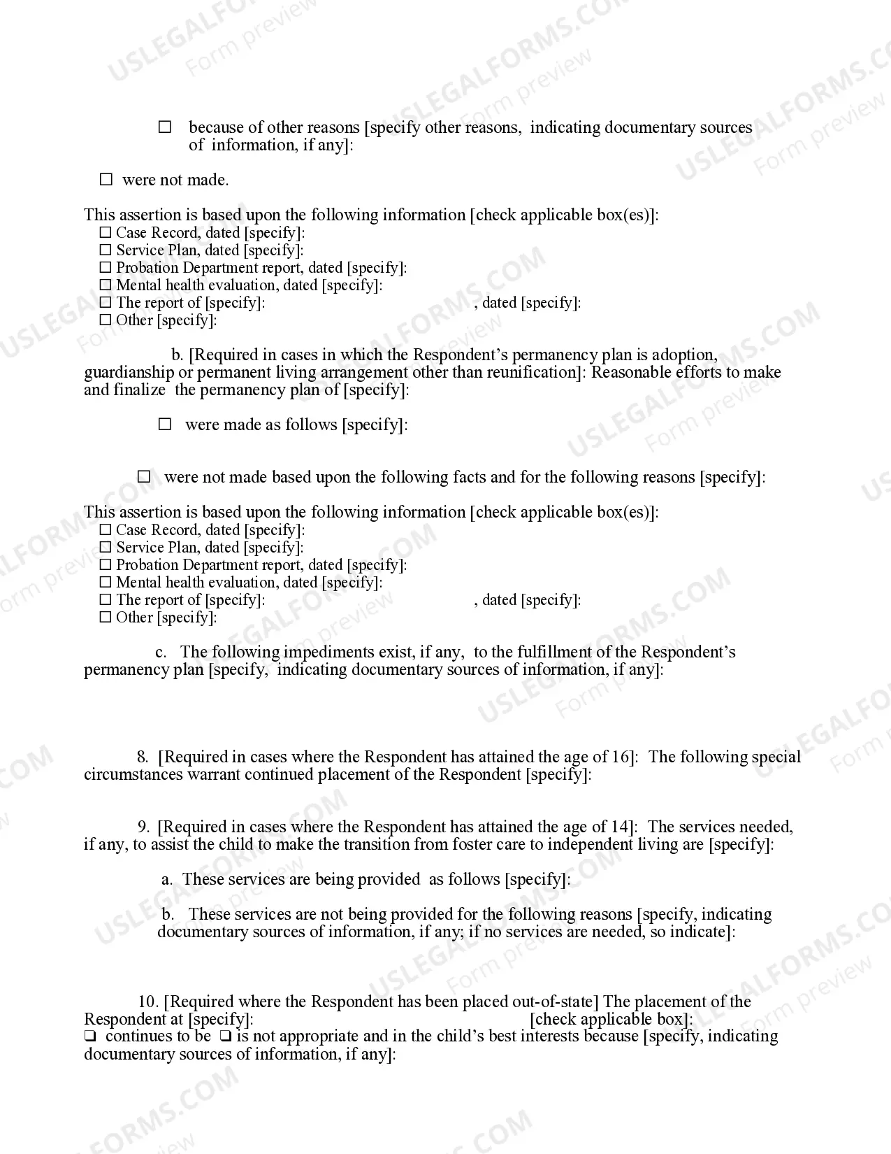 Preview Petition (Extension of Placement And Permanency Hearing)