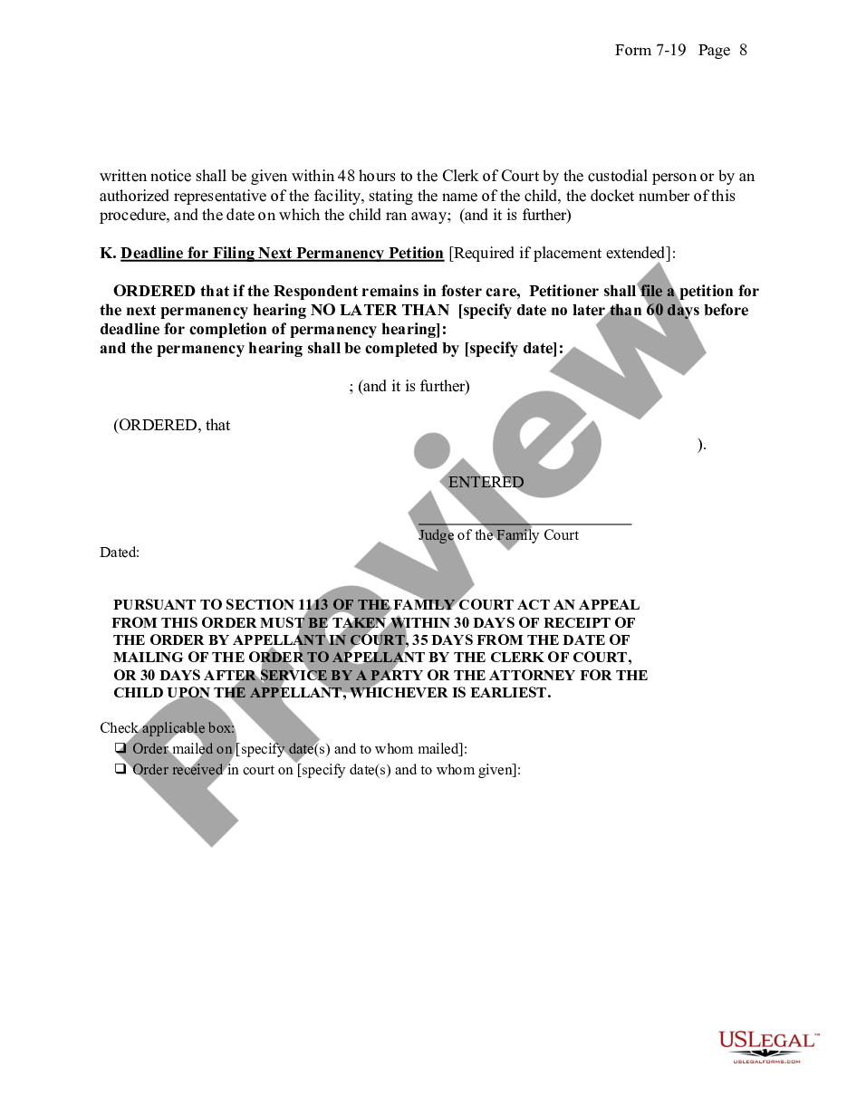 page 7 Extension of Placement and Permanency Hearing Order preview