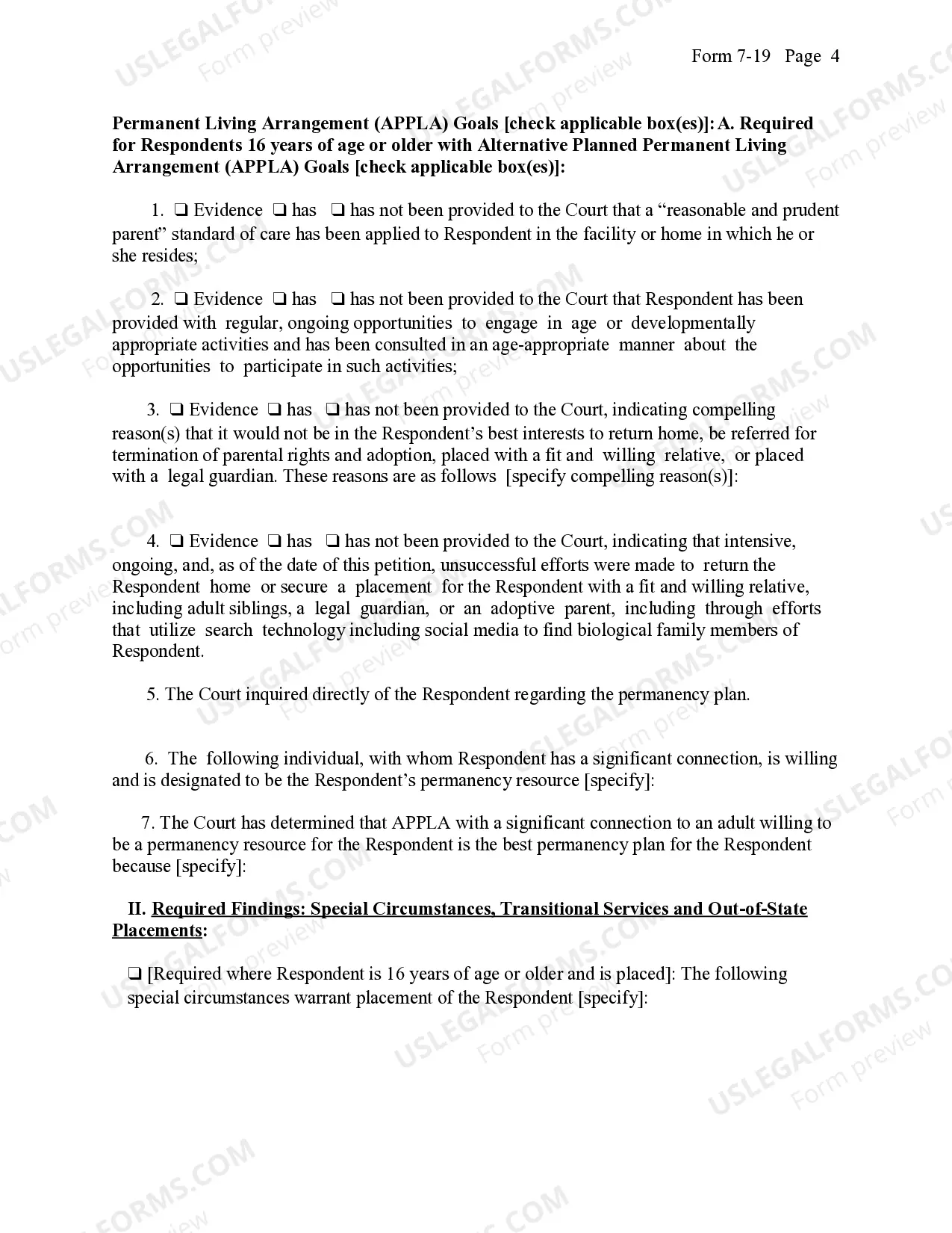 Preview Extension of Placement And Permanency Hearing Order