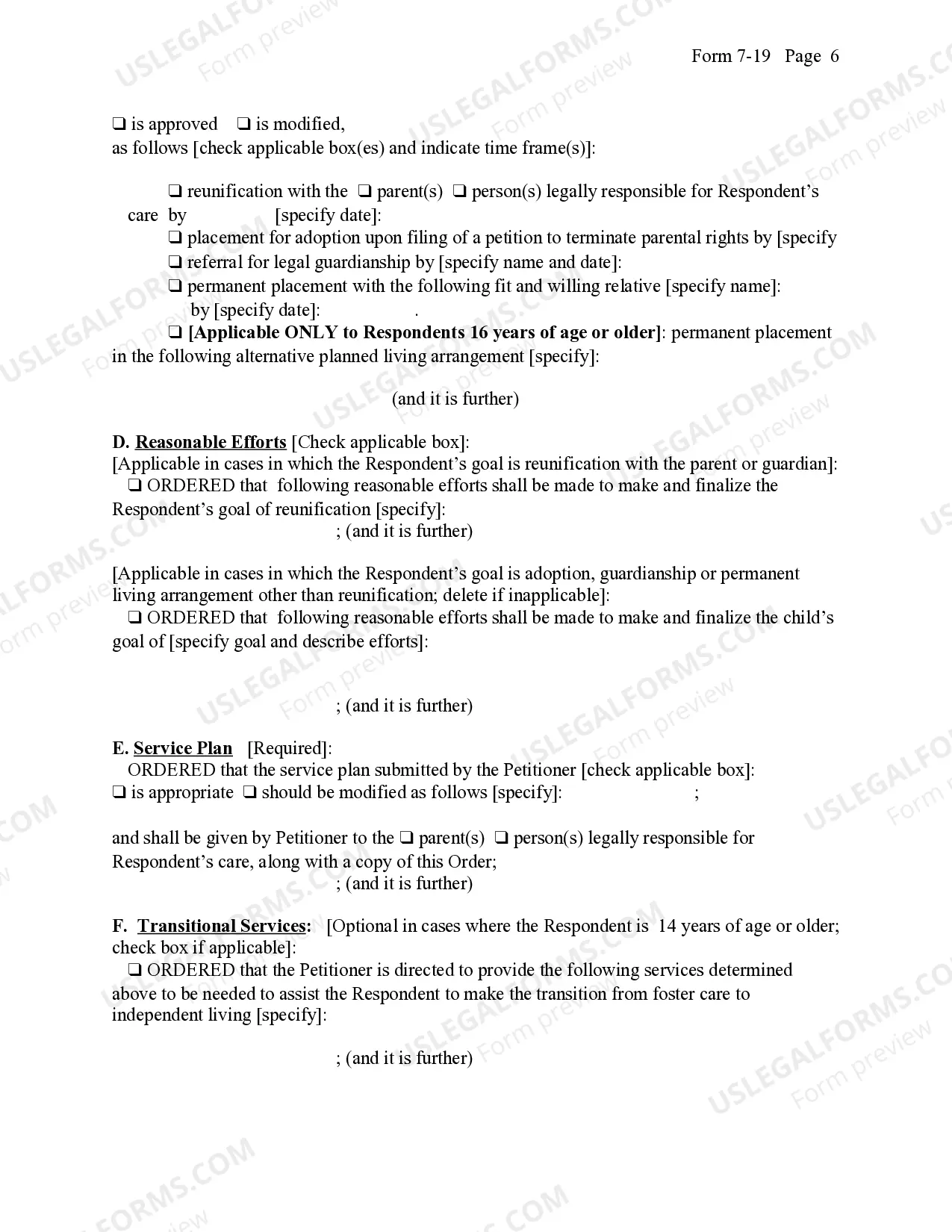 Preview Extension of Placement And Permanency Hearing Order