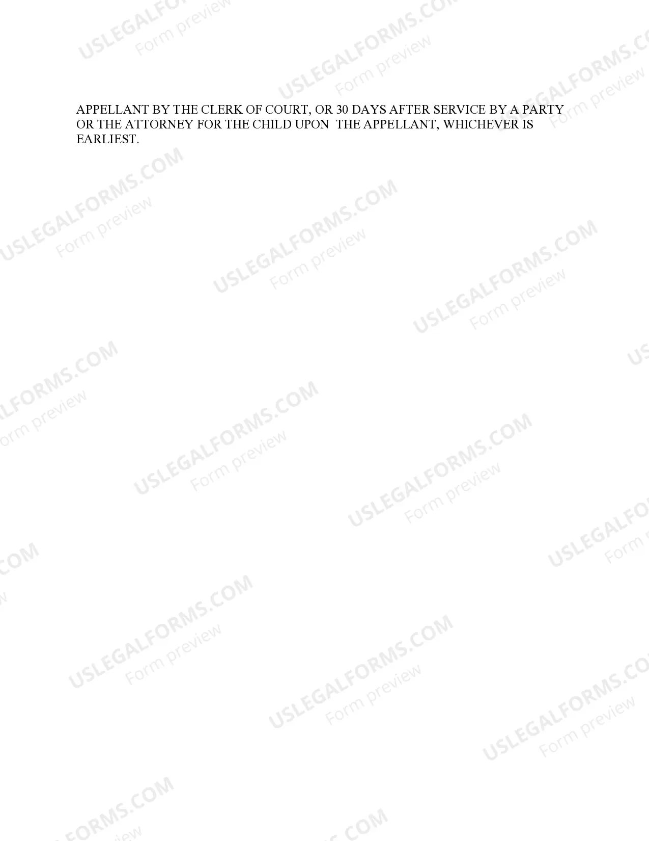 Preview Order Directing Detention of Child Post Petition