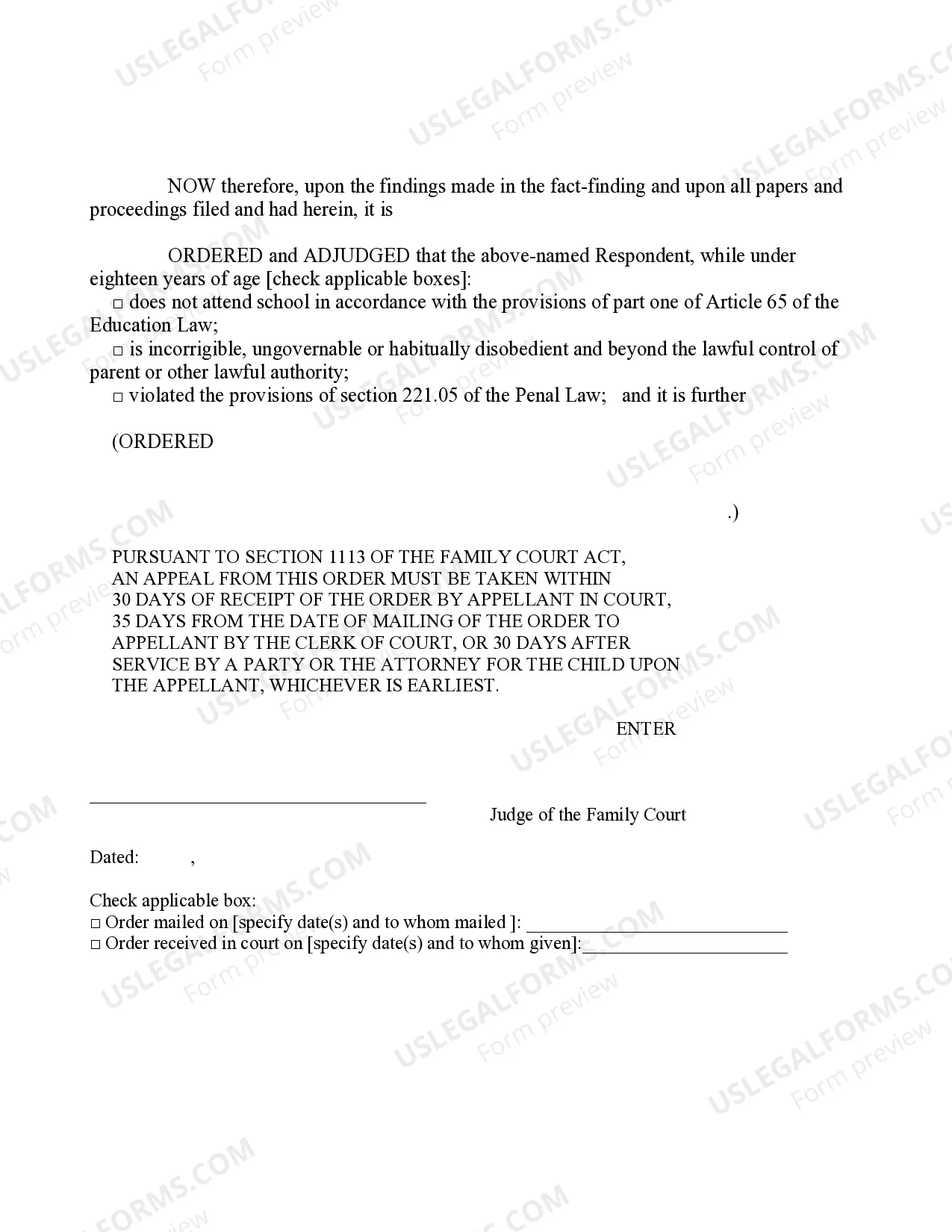 Preview Determination Upon Fact Finding Hearing