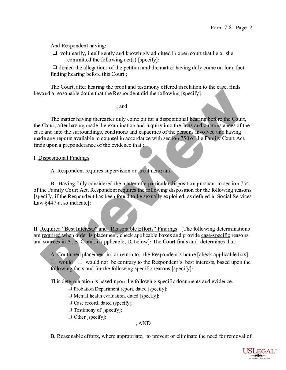 page 1 Order of Fact-Finding and Disposition preview