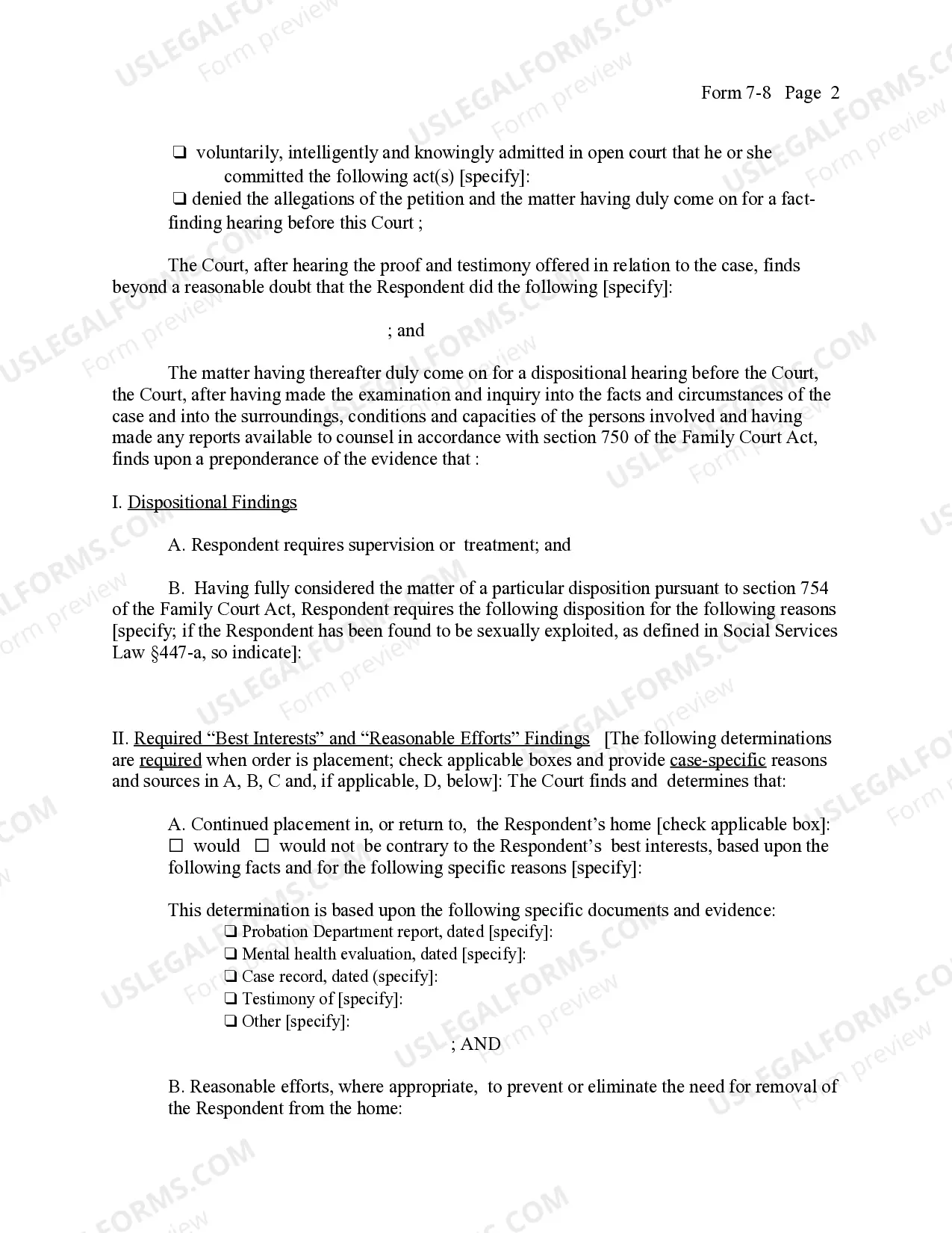 Preview Order of Fact-Finding And Disposition
